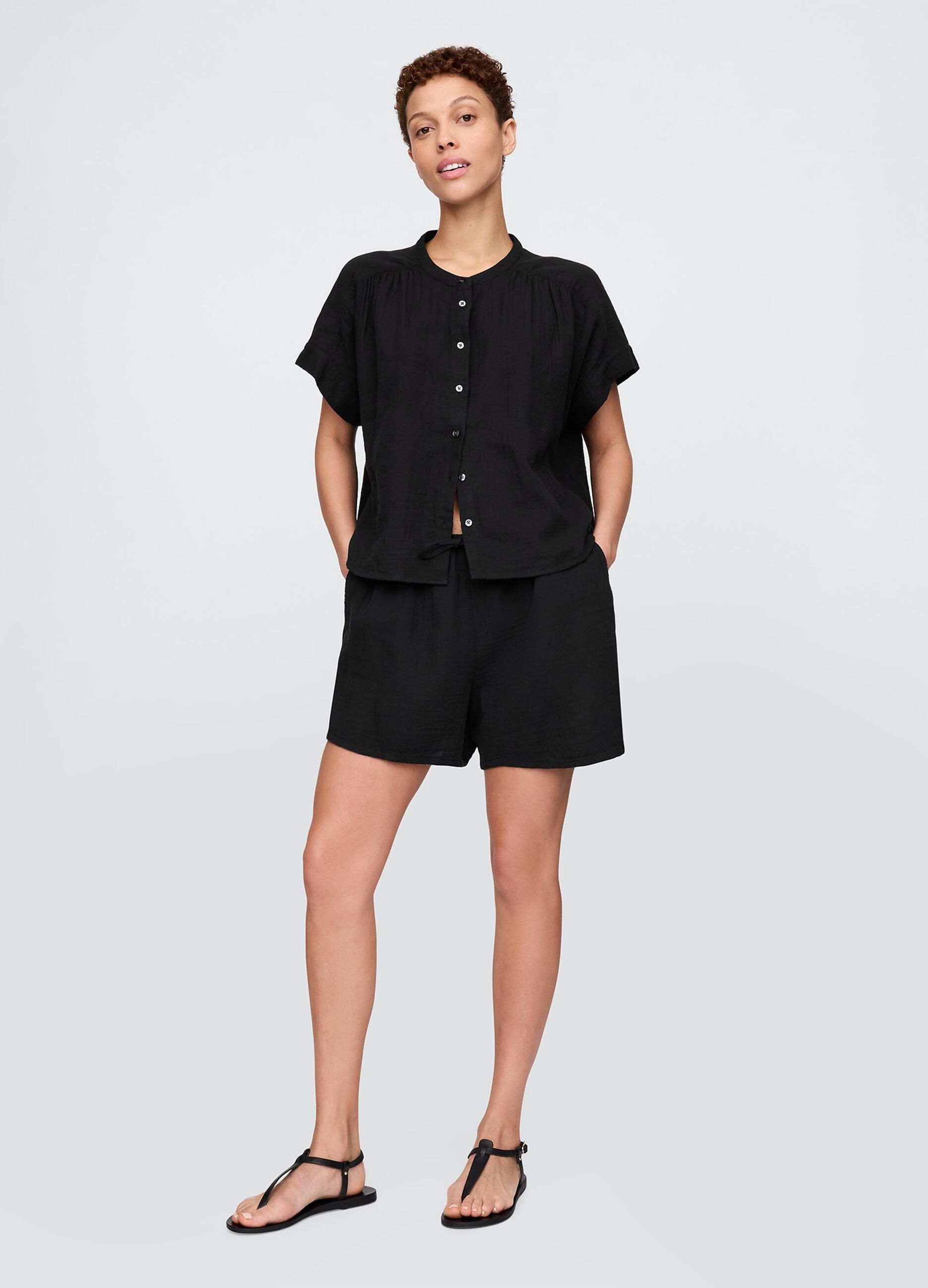 Shorts neri in puro cotone Gap