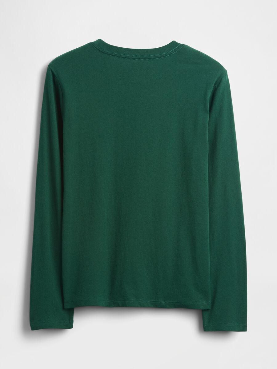 Maglia verde a maniche lunghe in cotone Bambino_1