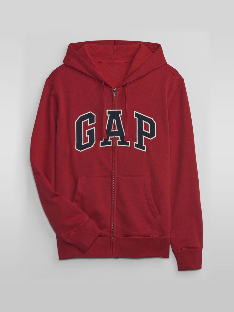 Full-zip con cappuccio ricamo logo Uomo_2