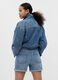 Shorts girlfriend in denim con orlo a vivo_2