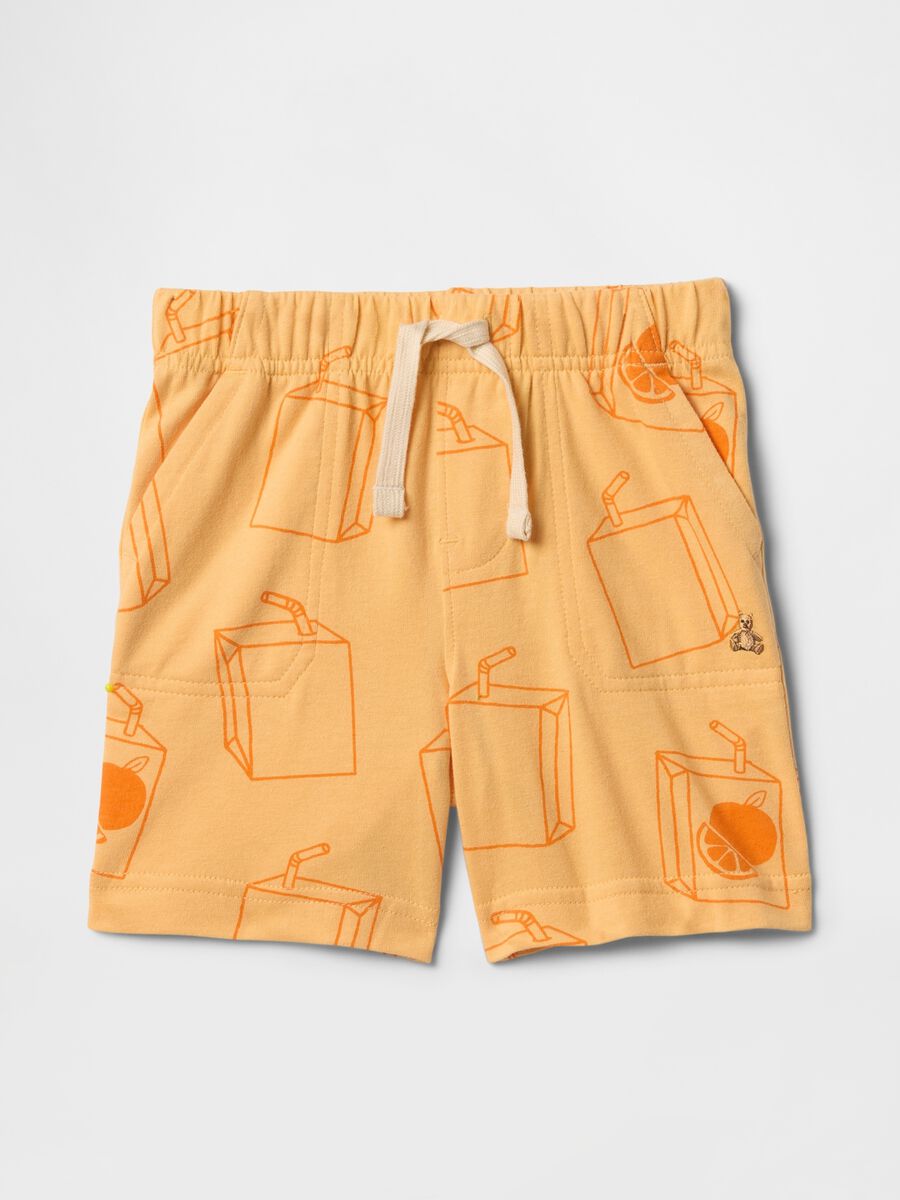 Pantaloncini arancioni con fantasia succo di frutta Bimbo_0