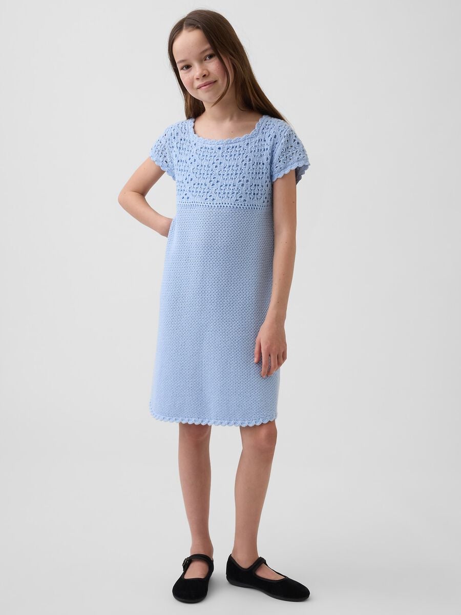 Cotton dress with broderie anglaise detail Girl_0