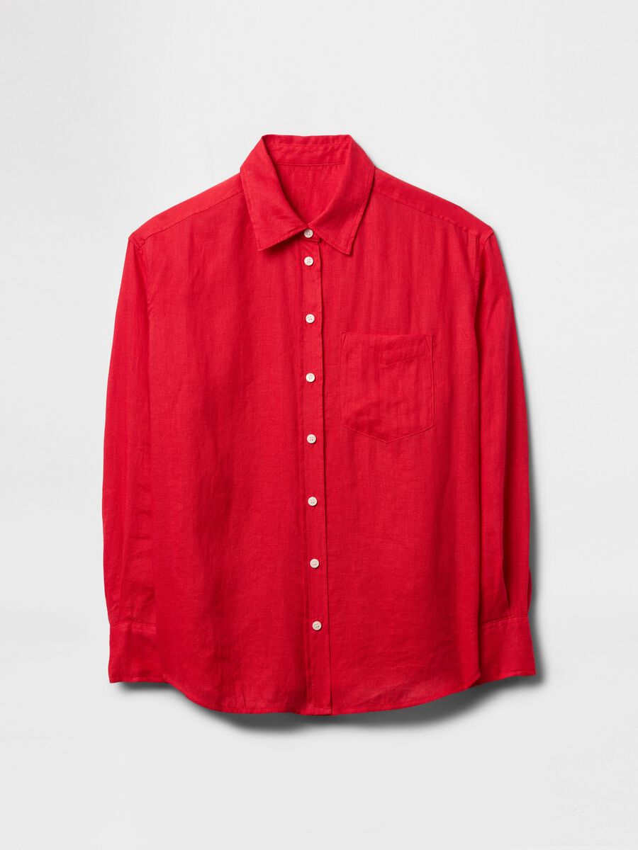 Camicia rossa in puro lino Gap Donna_3