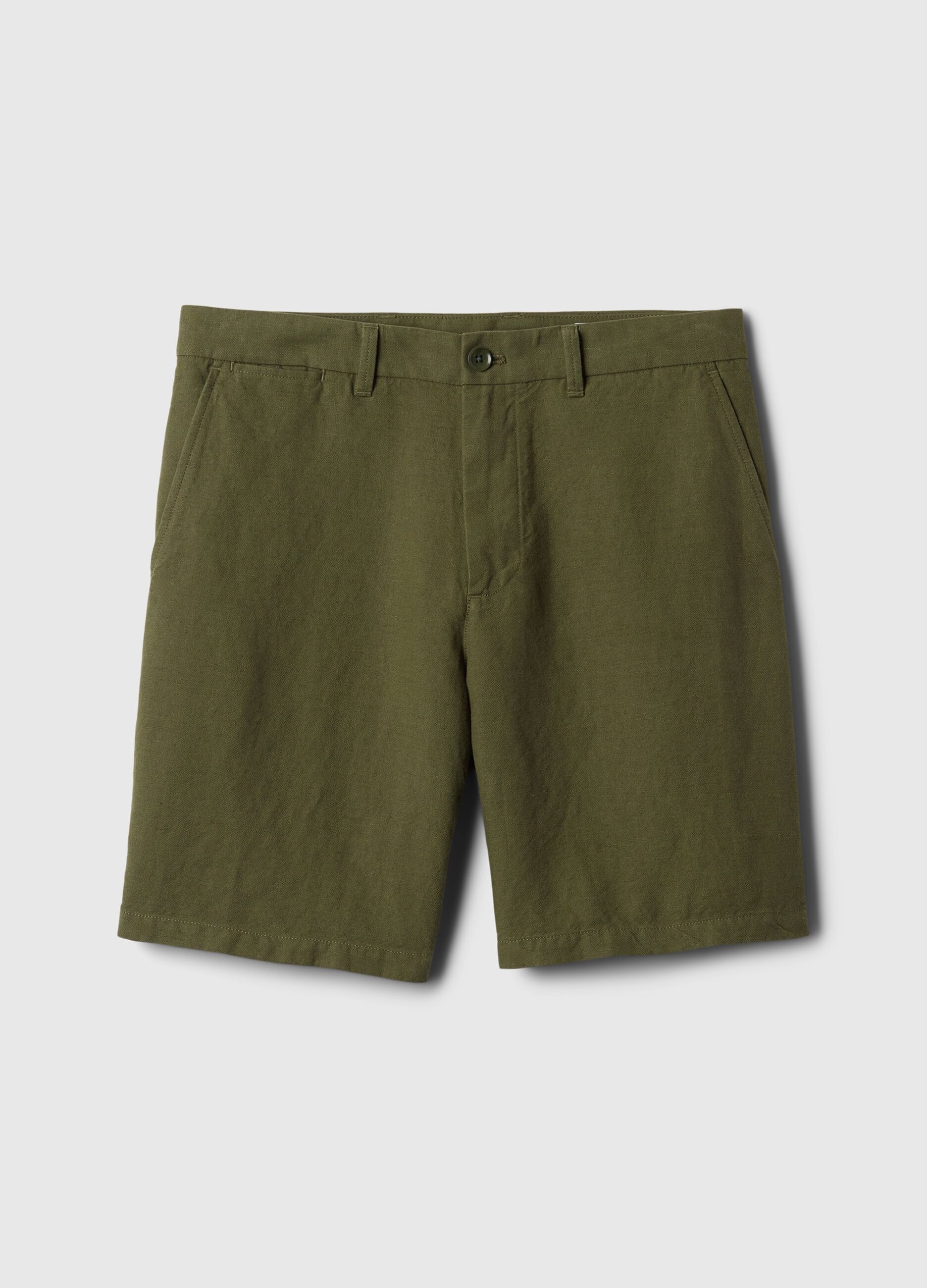Relaxed-fit Bermuda shorts in cotton and linen_2