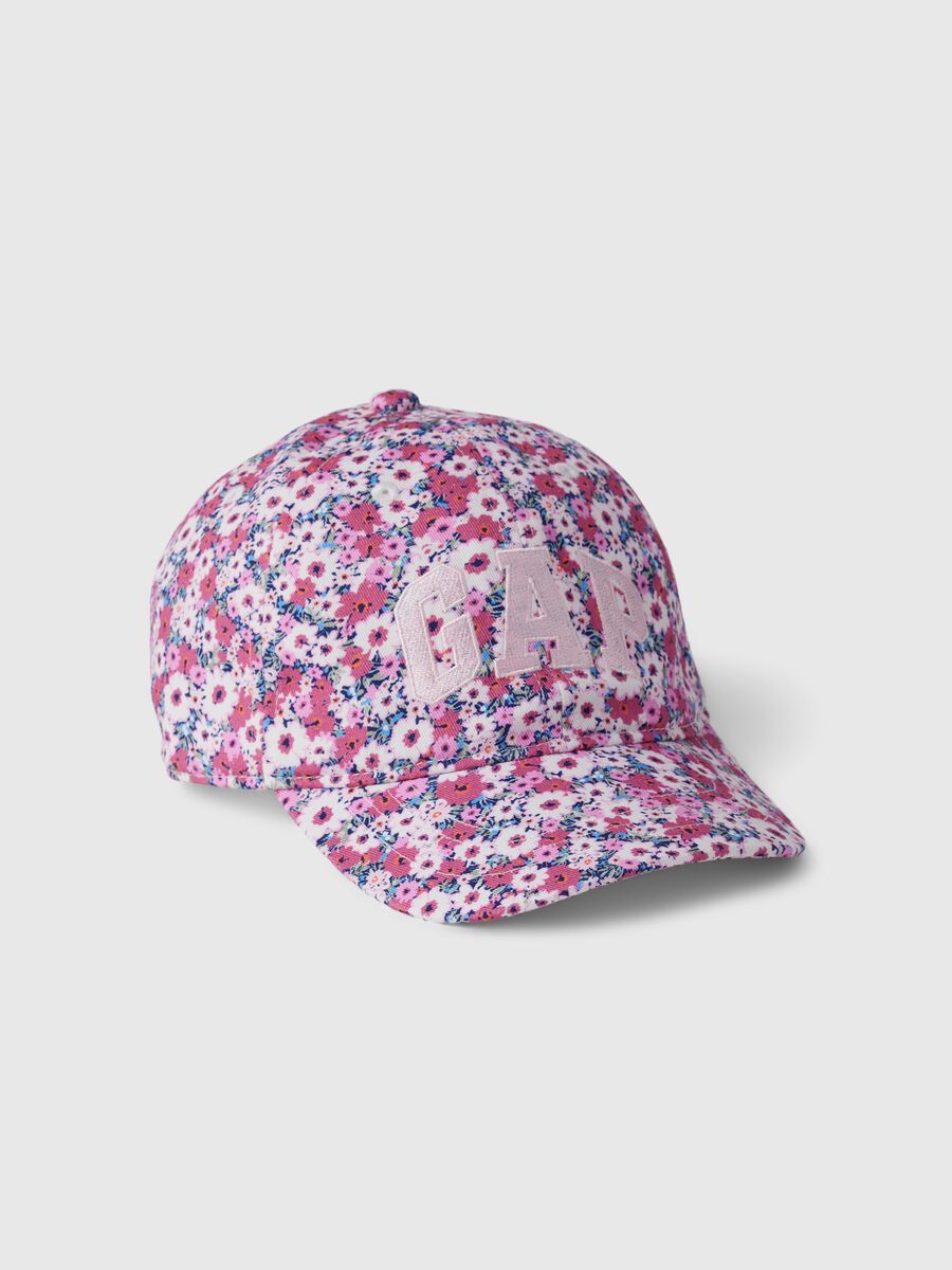 Baseball cap with small flowers and logo embroidery Girl_0