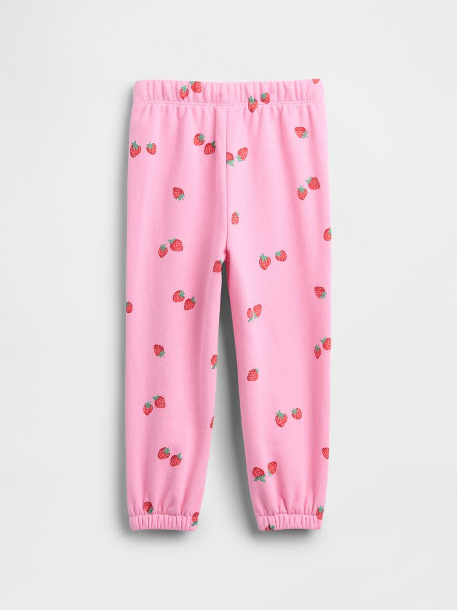 Joggers in misto cotone con logo GAP e stampa fragole  Bimba_1