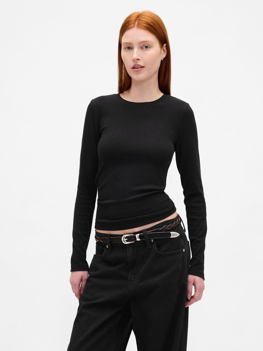 Maglia elasticizzata a maniche lunghe Donna_0