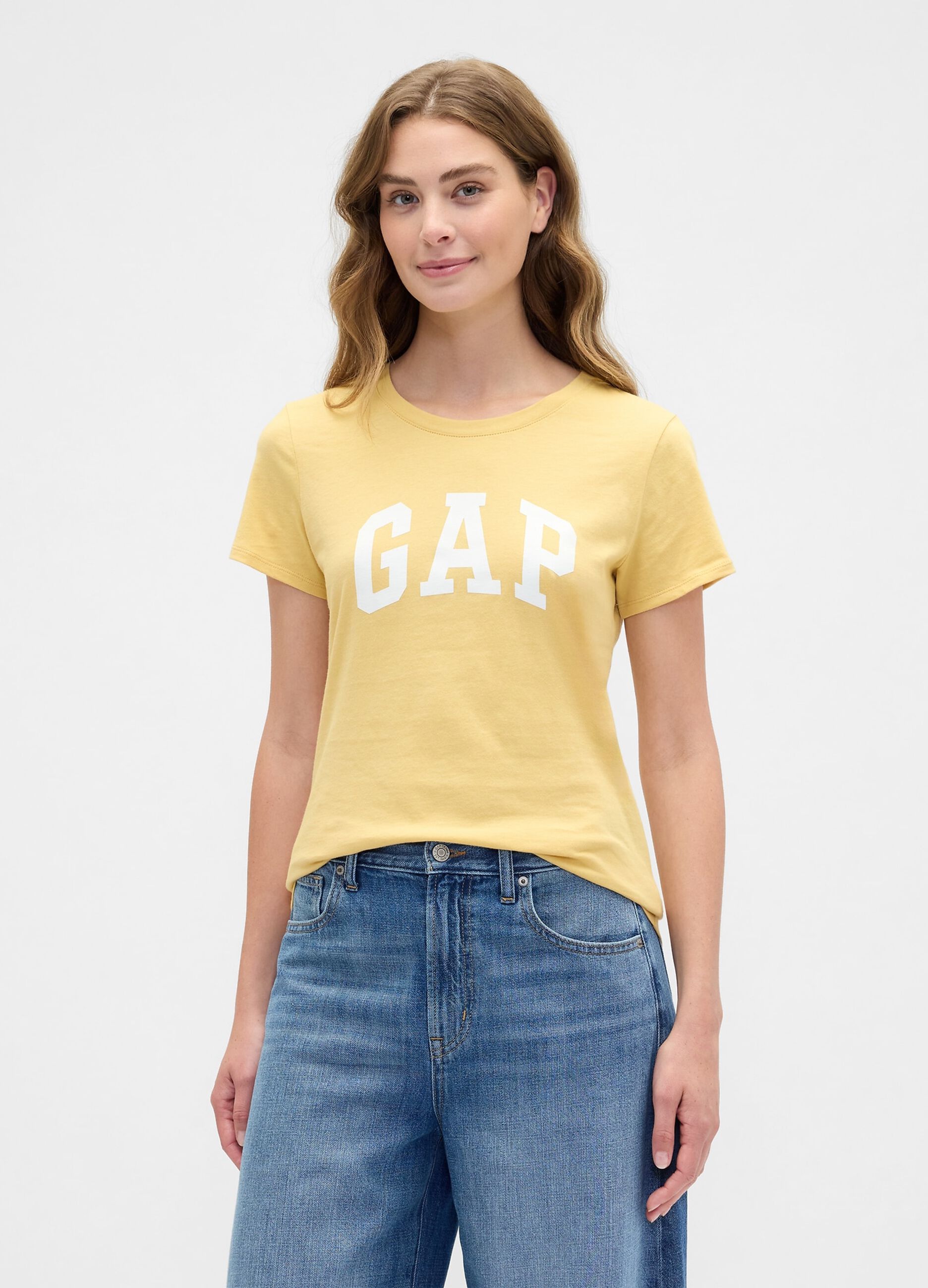 T-shirt giallo in cotone