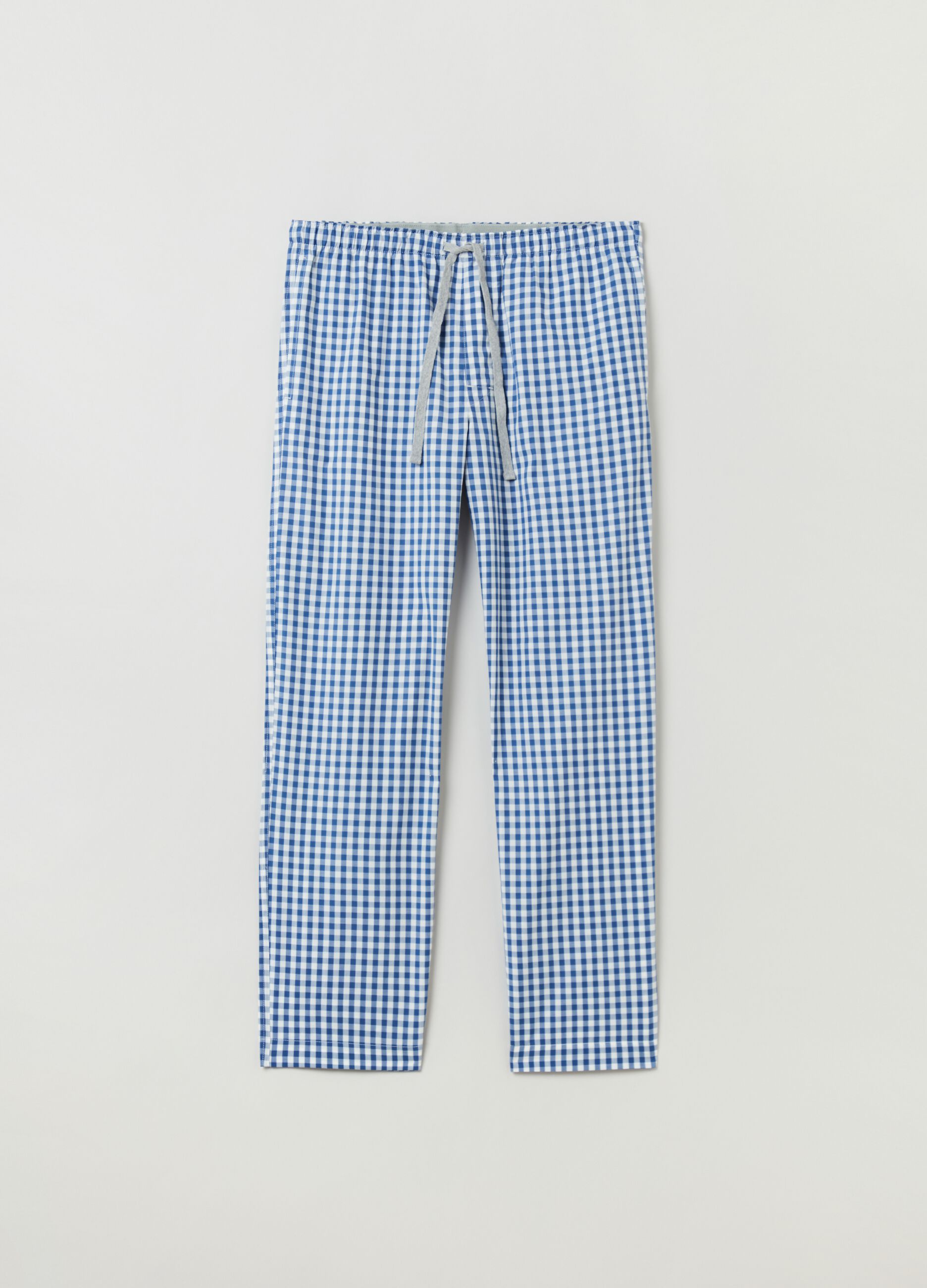 Pantalone pigiama lungo in cotone vichy_1