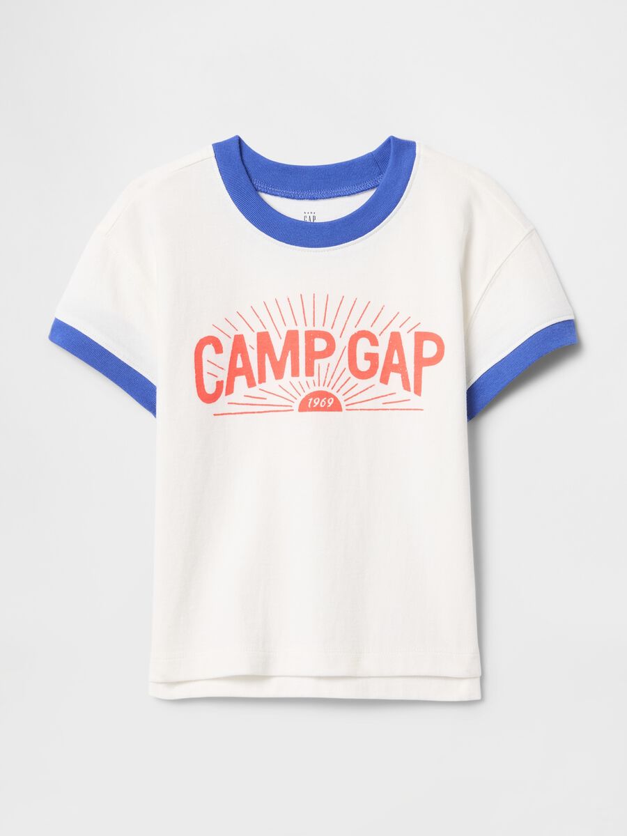 T-shirt bianca Camp Gap con dettagli blu Bimbo_0
