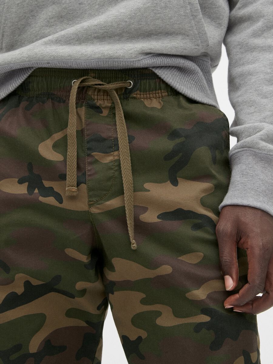 Joggers in cotone stretch camouflage Uomo_2