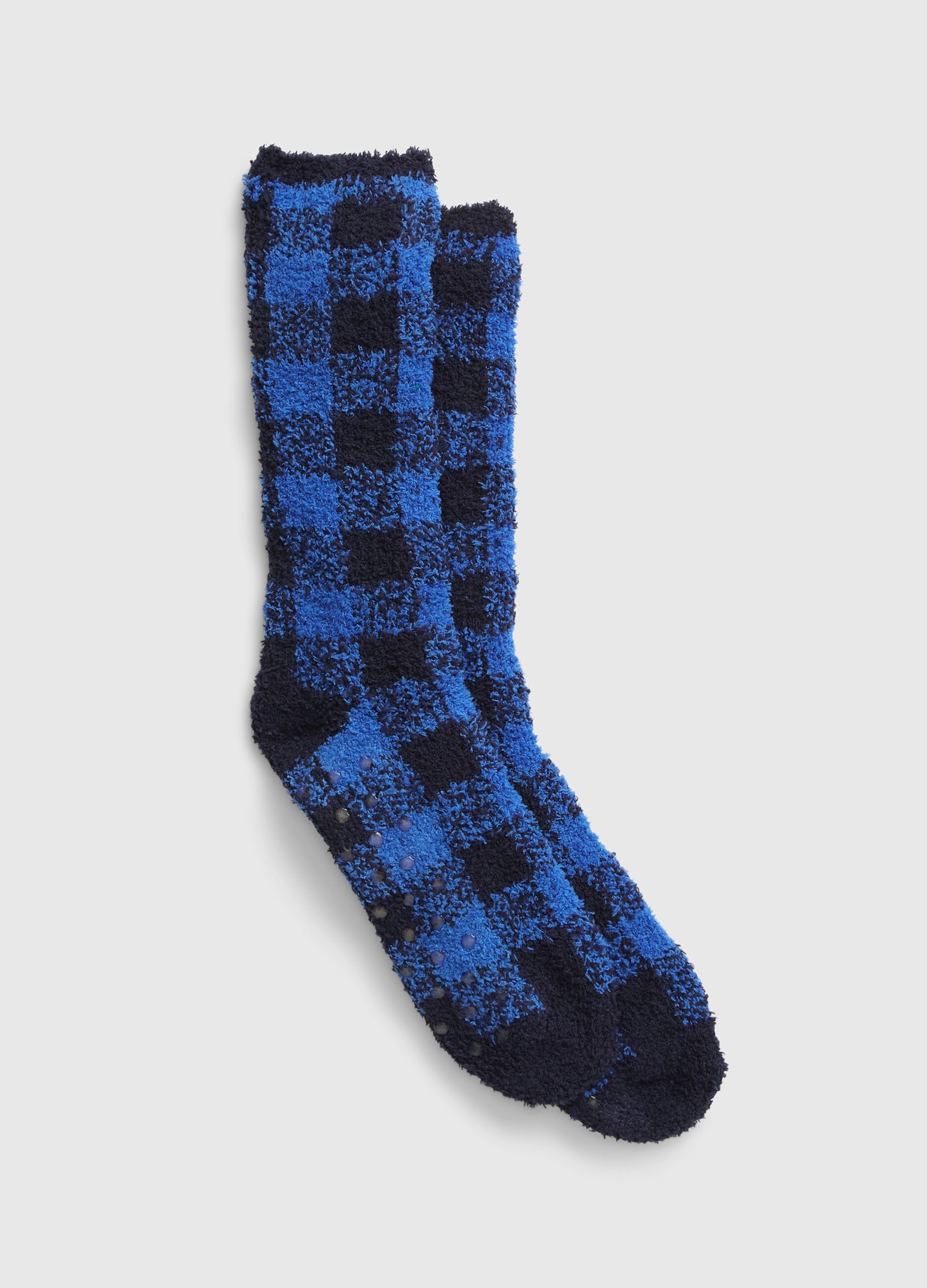 Warm comfy socks with check design
