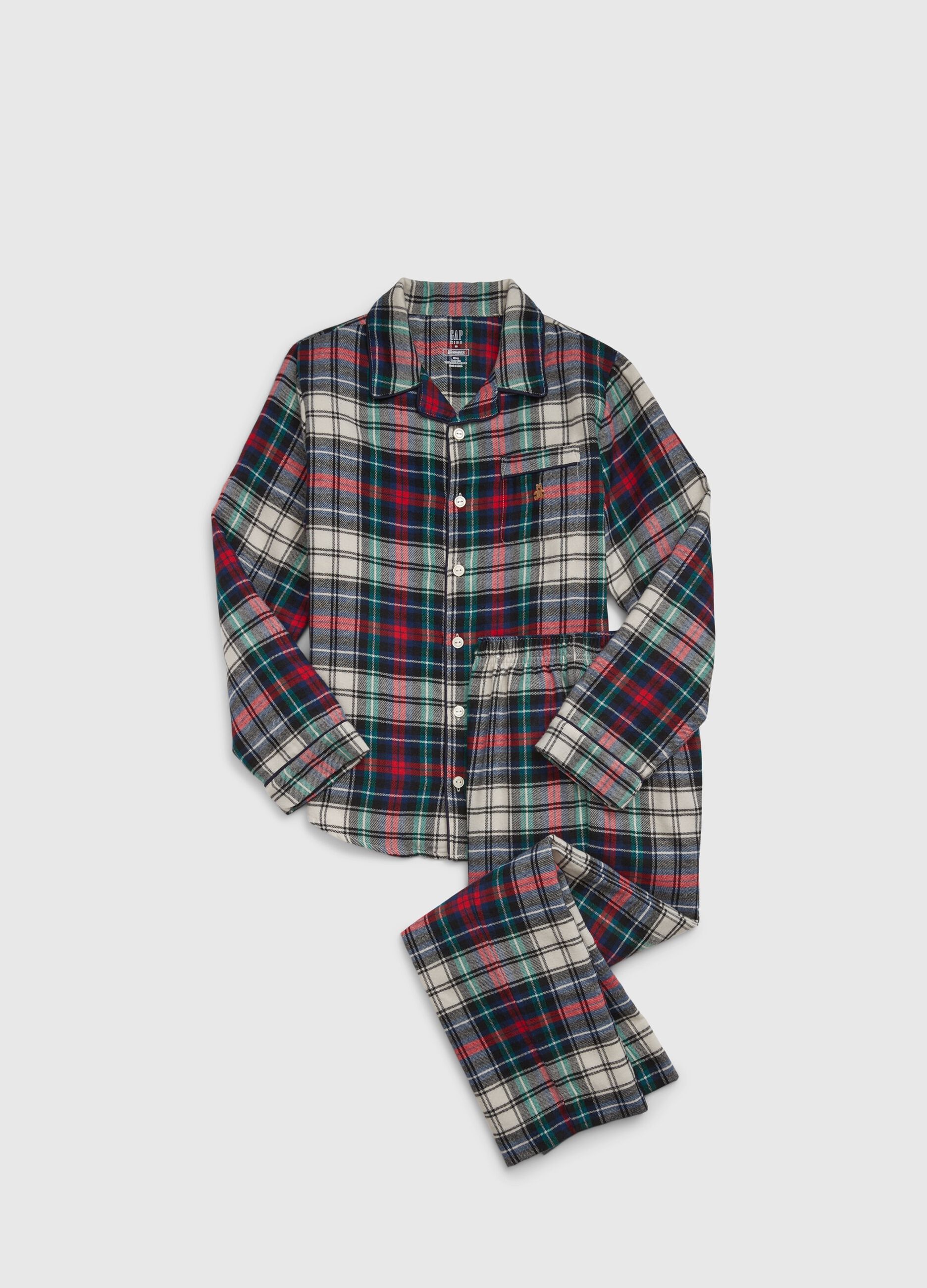 Long pyjamas in tartan flannel