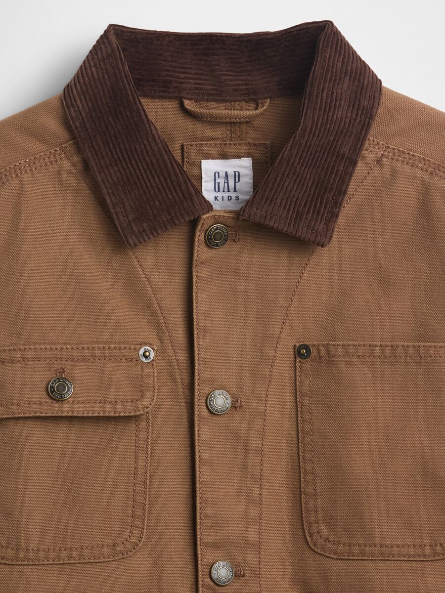 Brown Cotton Jacket for Boys Boy_4