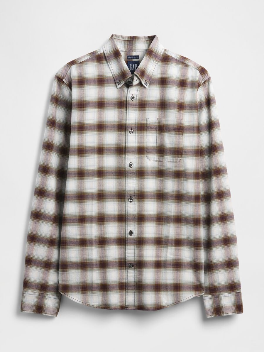 Camicia marrone a quadri elasticizzata Uomo_4