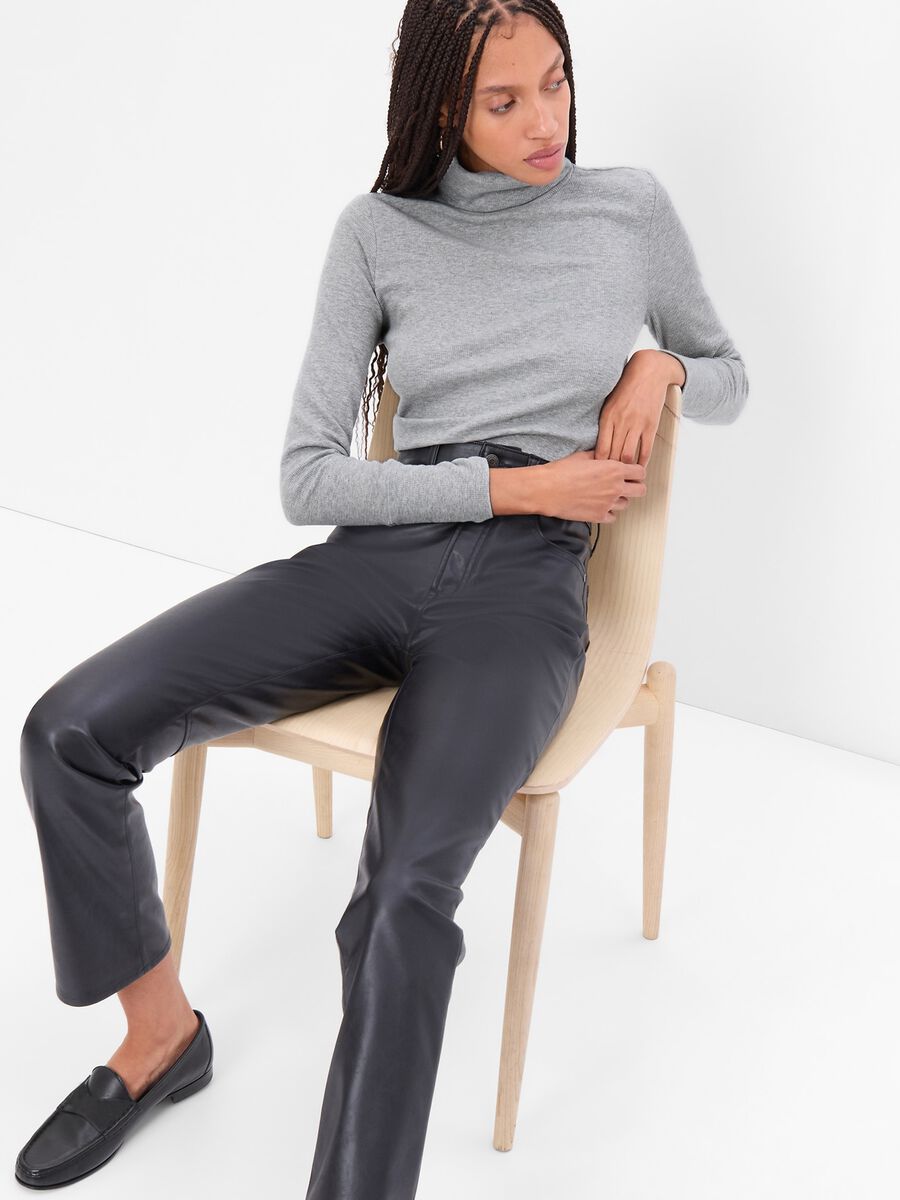 Stretch ribbed turtleneck Woman_0