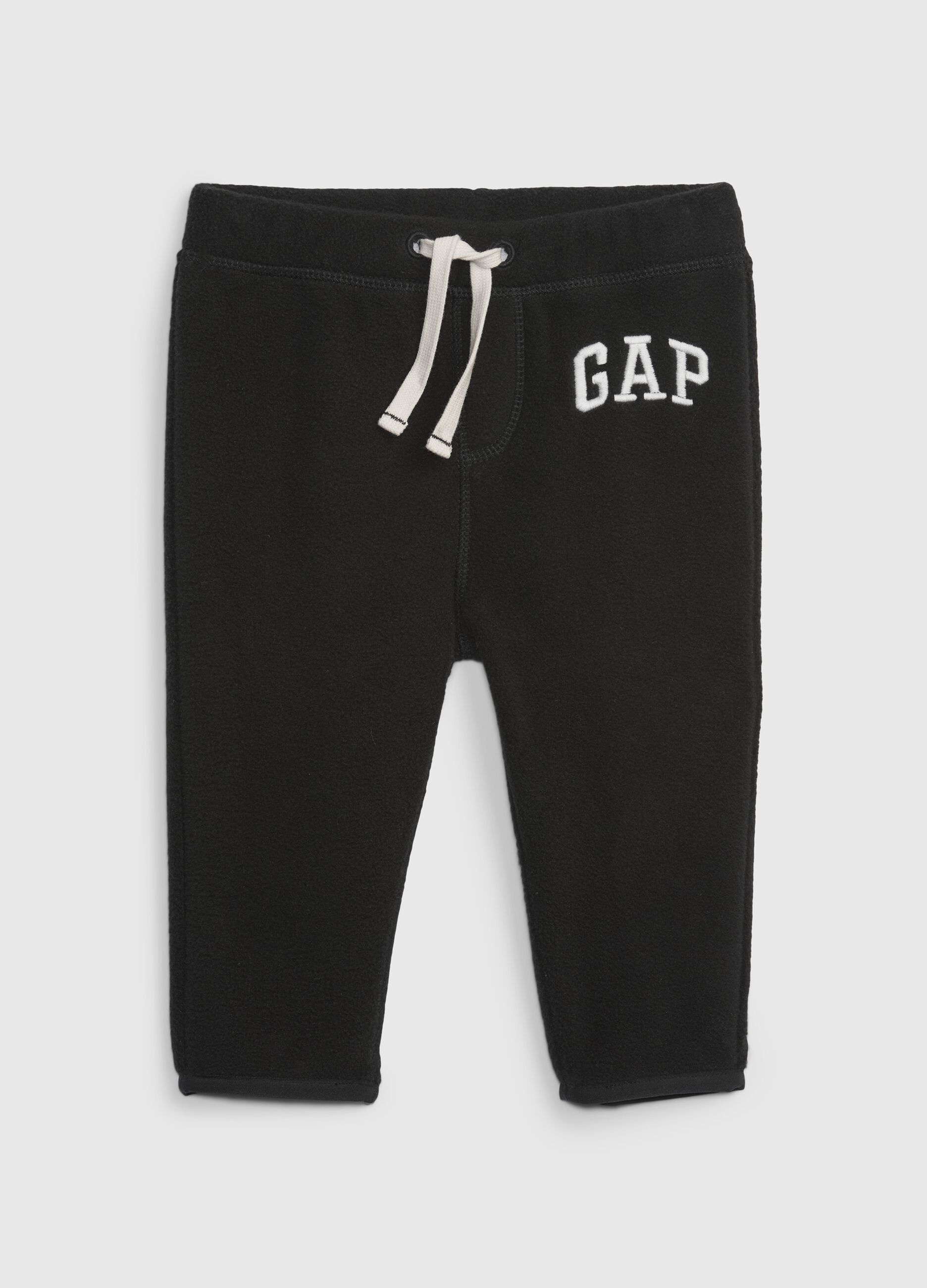 Joggers in pile con ricamo logo