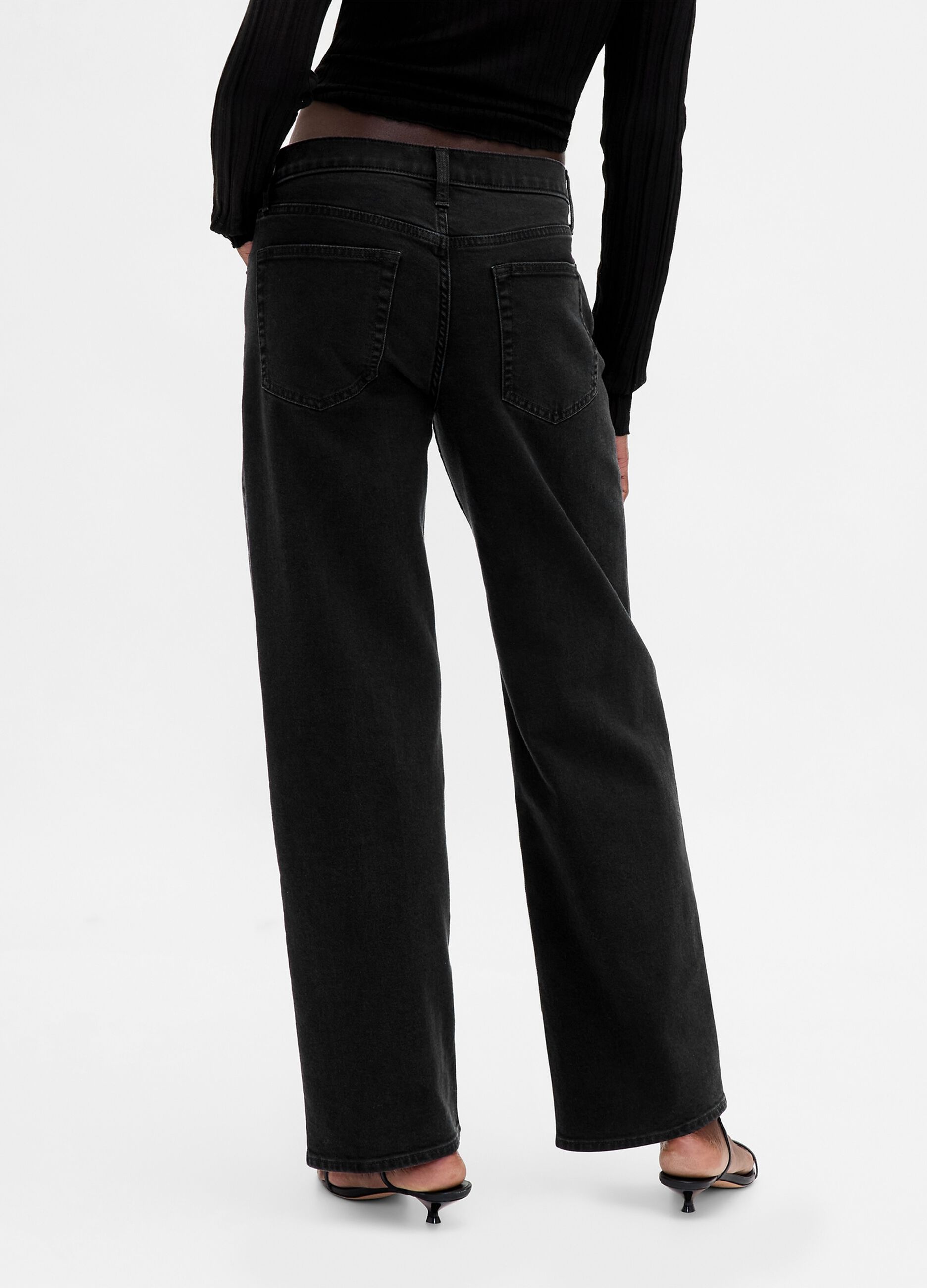 Pantaloni in denim nero elasticizzato_2