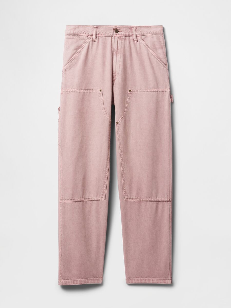 Pantaloni cargo rosa con tasche alla francese Uomo_5