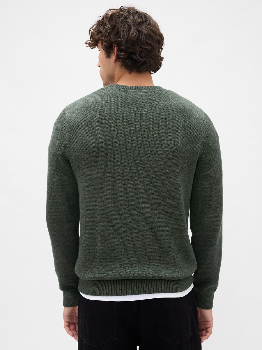 Green Cotton Pullover Man_1