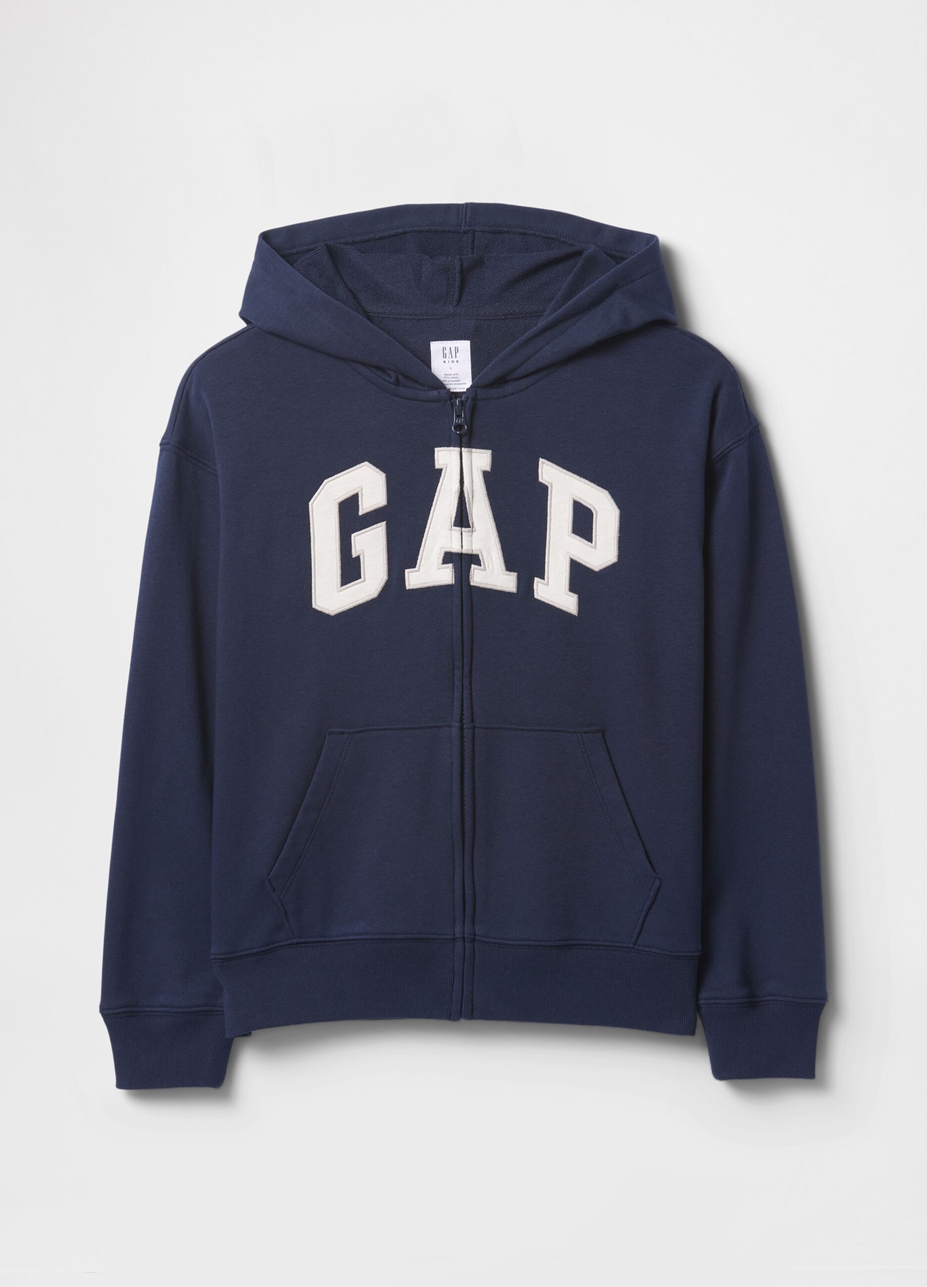 Felpa con logo GAP, cappuccio e zip in misto cotone