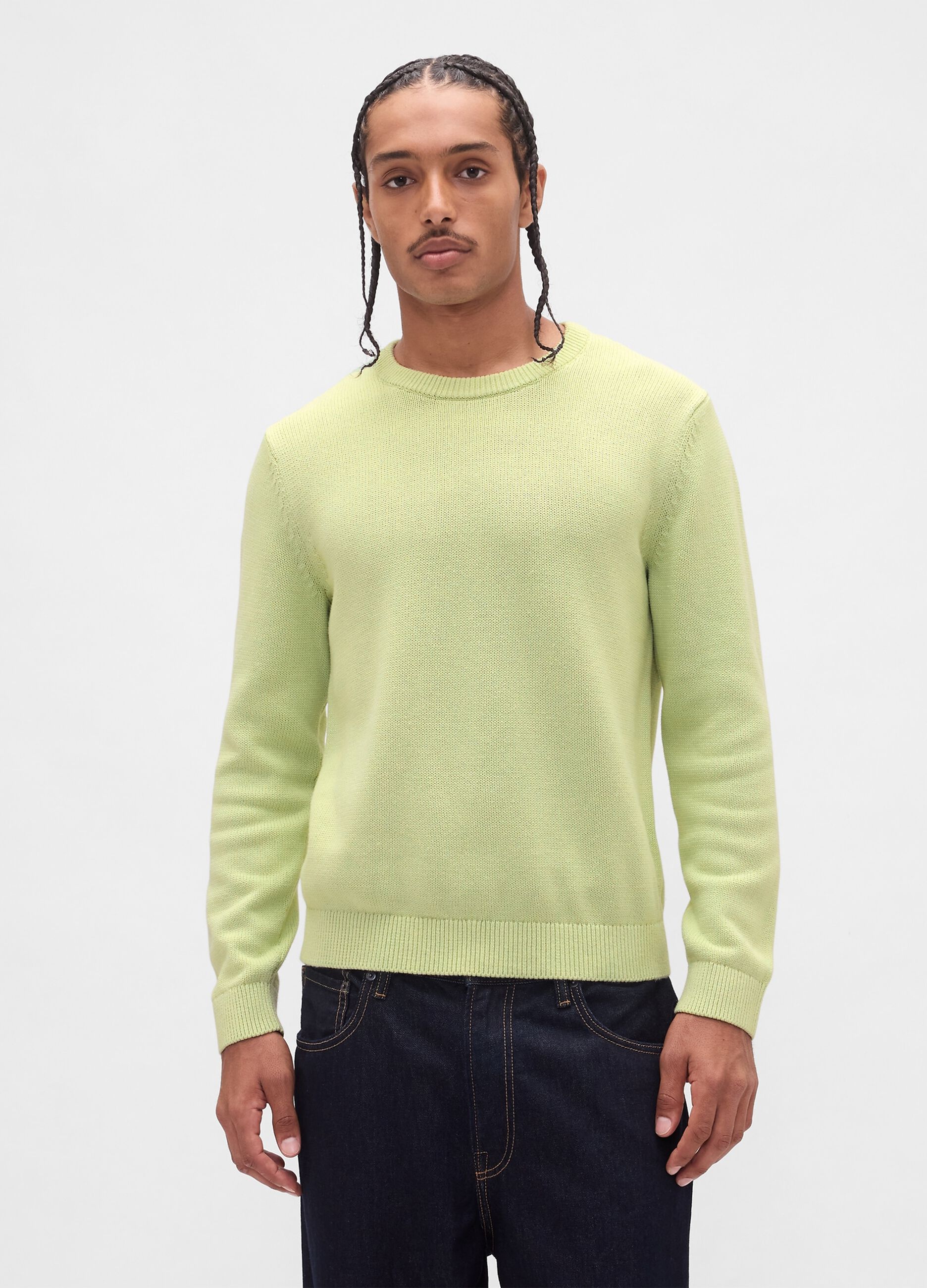Pullover verde in cotone_1