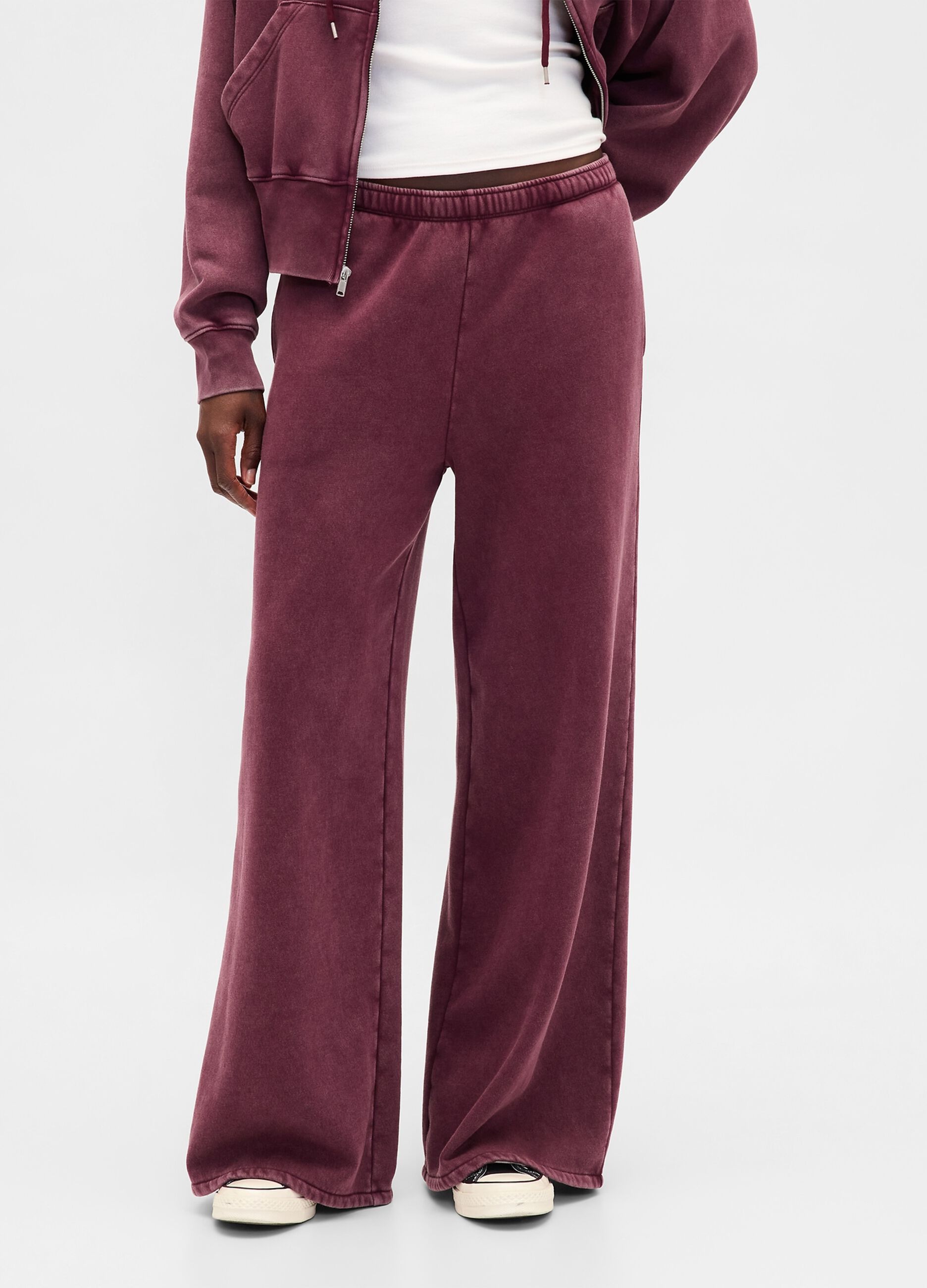 Pantaloni viola in misto cotone e poliestere_1