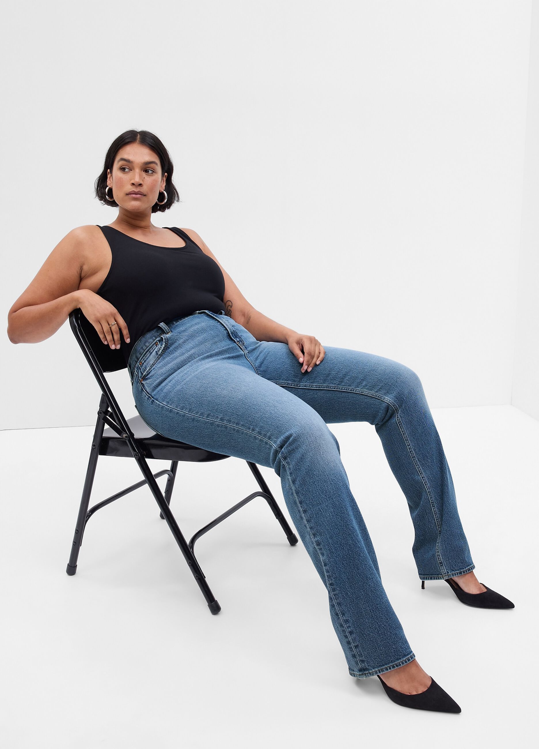 Jeans straight fit a vita alta_3