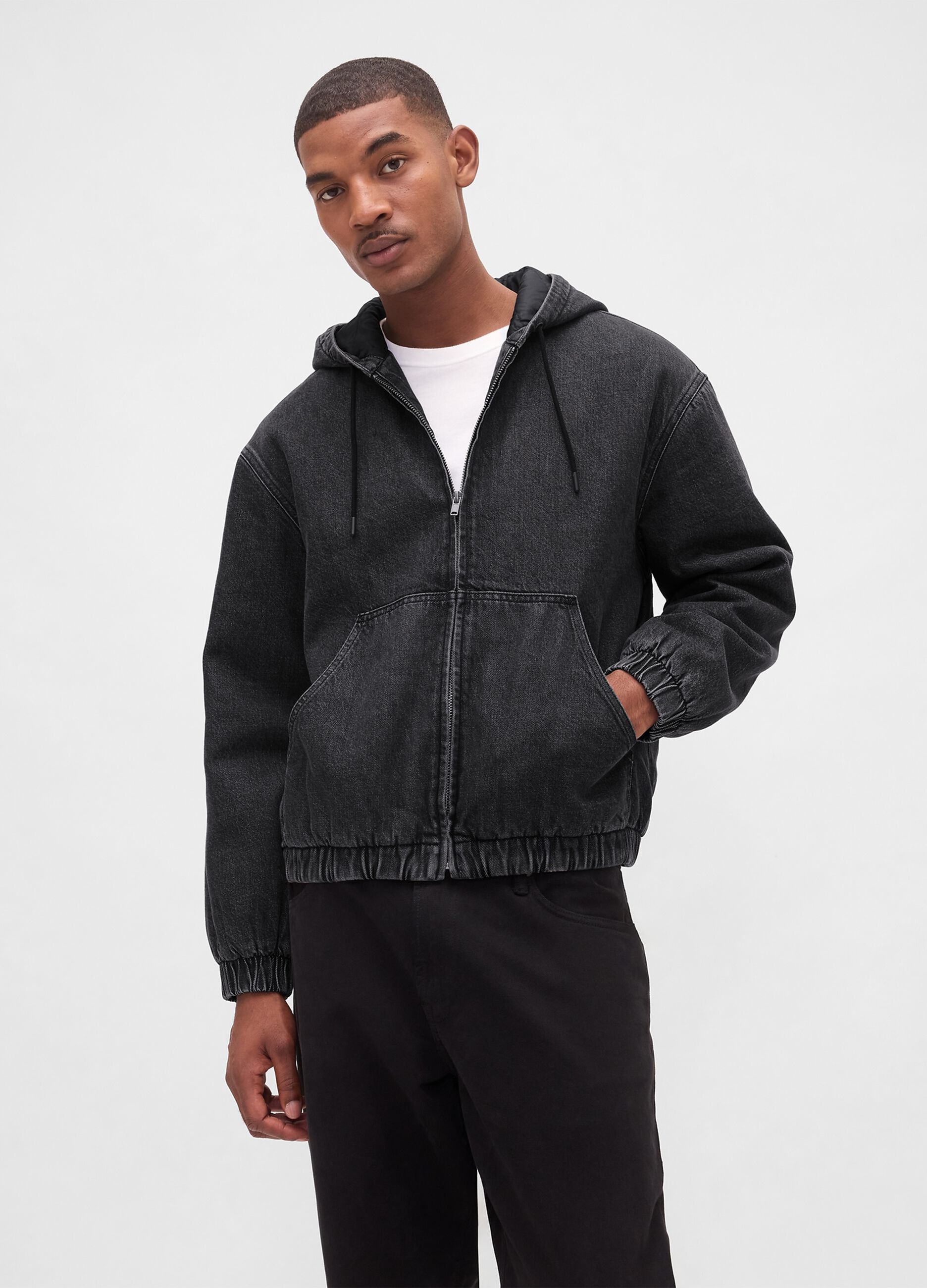 Black Jacket in Cotton and Lyocell
