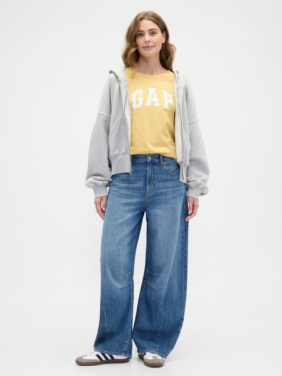 T-shirt in cotone con logo Donna_1