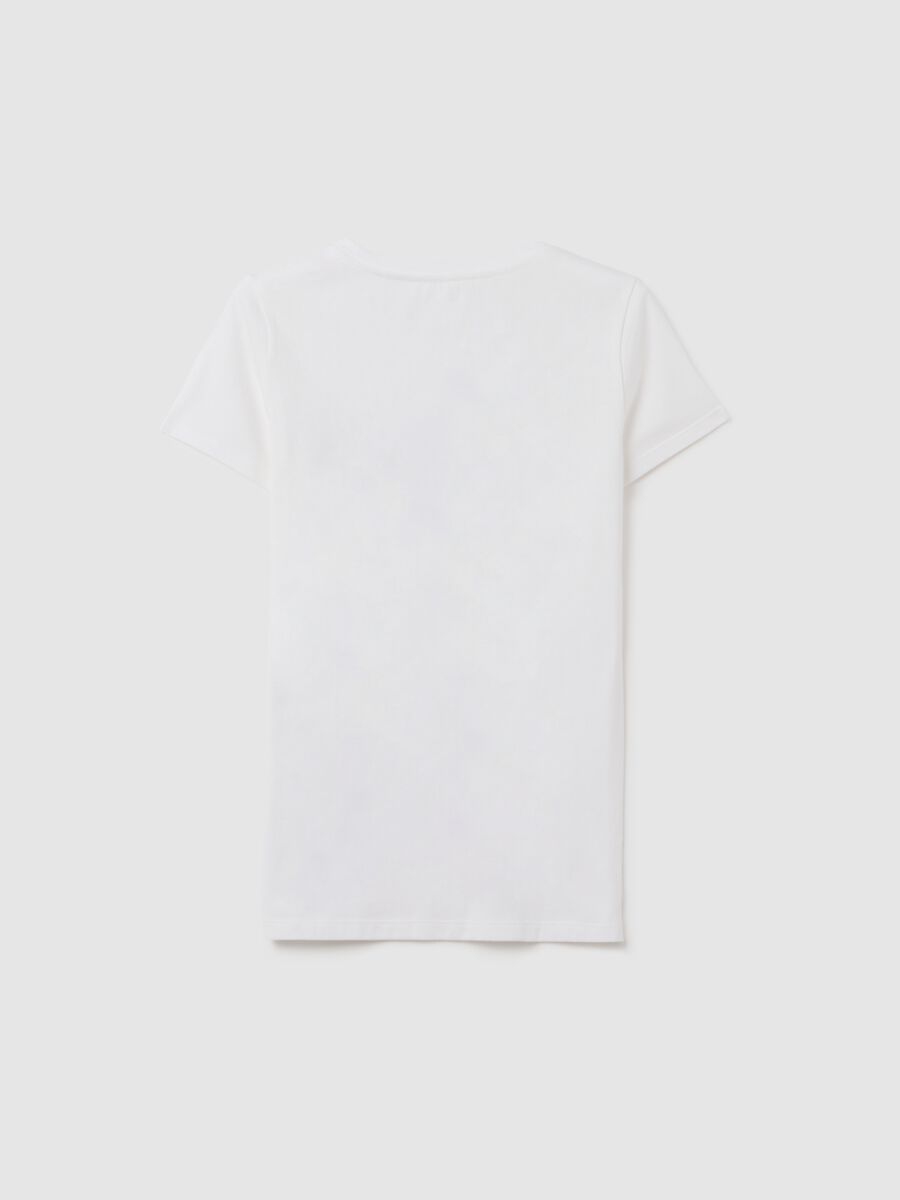 T-shirt in cotone con stampa logo Donna_2
