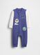 Tutina blu in misto cotone per neonato_0