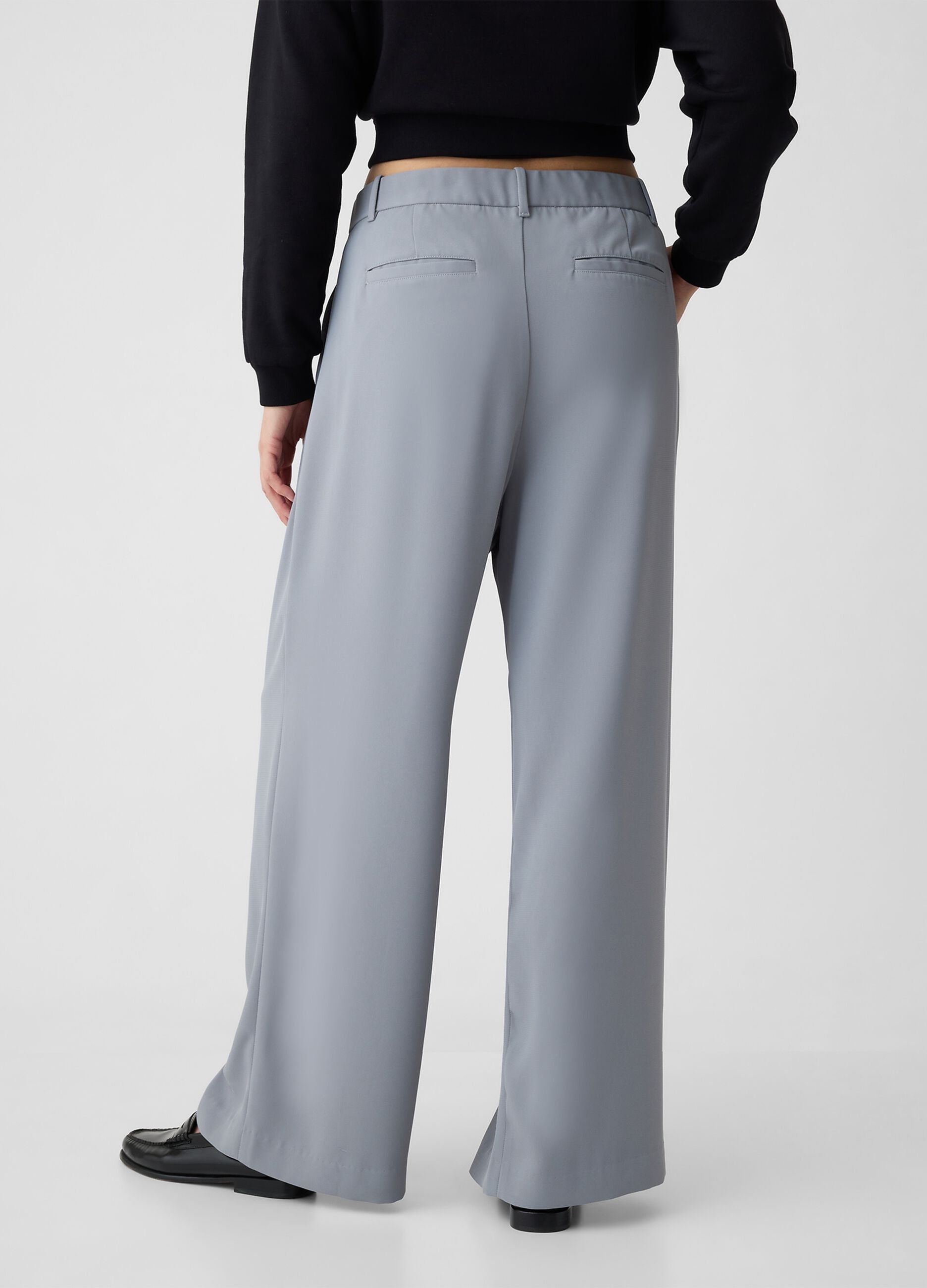 Pantalone wide leg vita alta con pinces_4