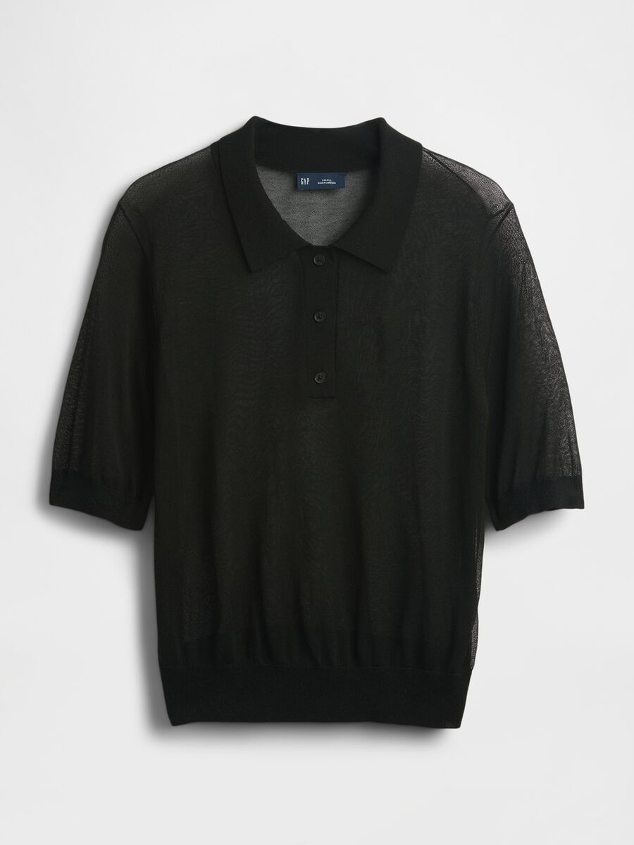 Black Polo in Acrylic Blend Woman_3