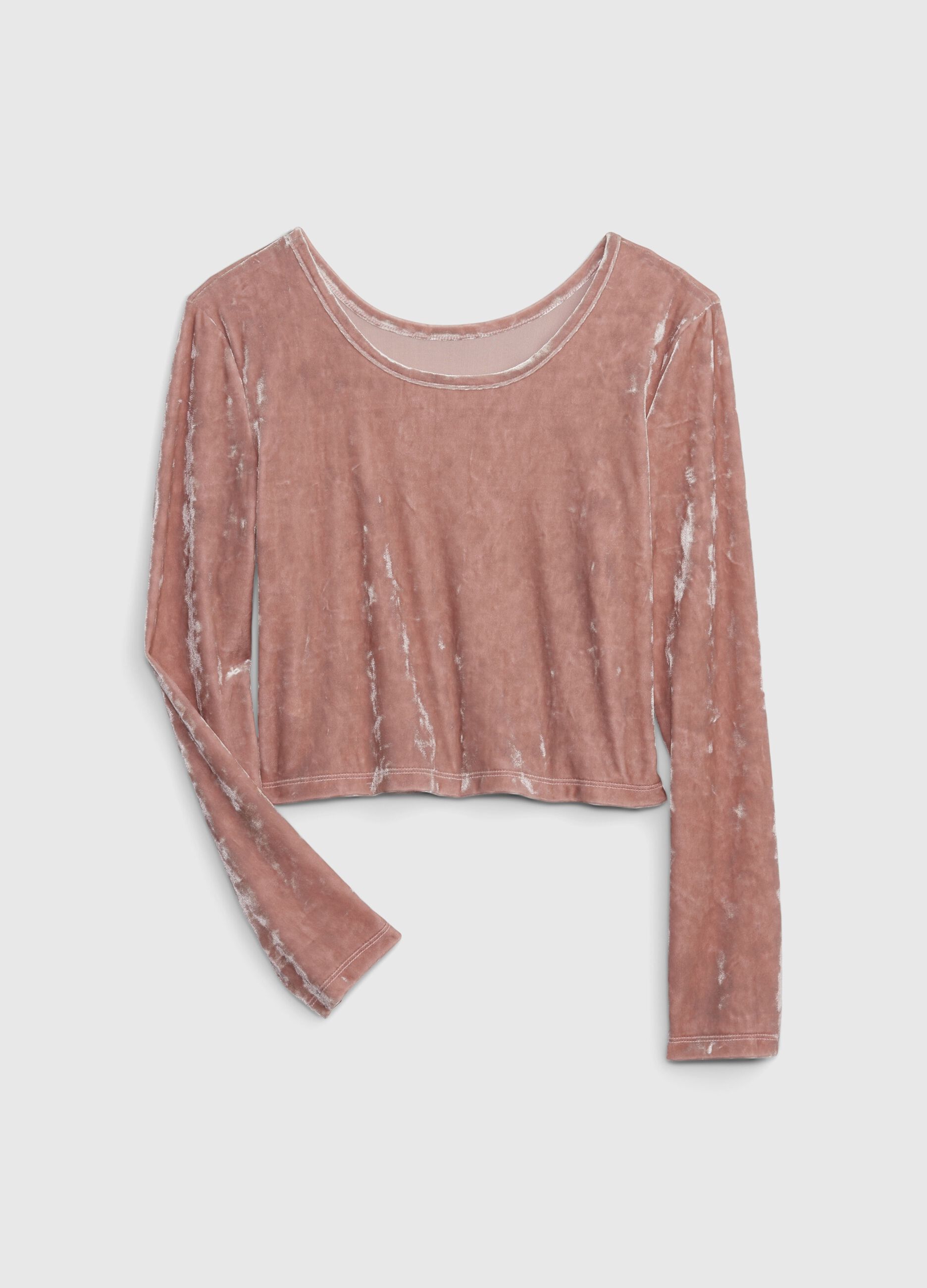 Velvet long-sleeved t-shirt