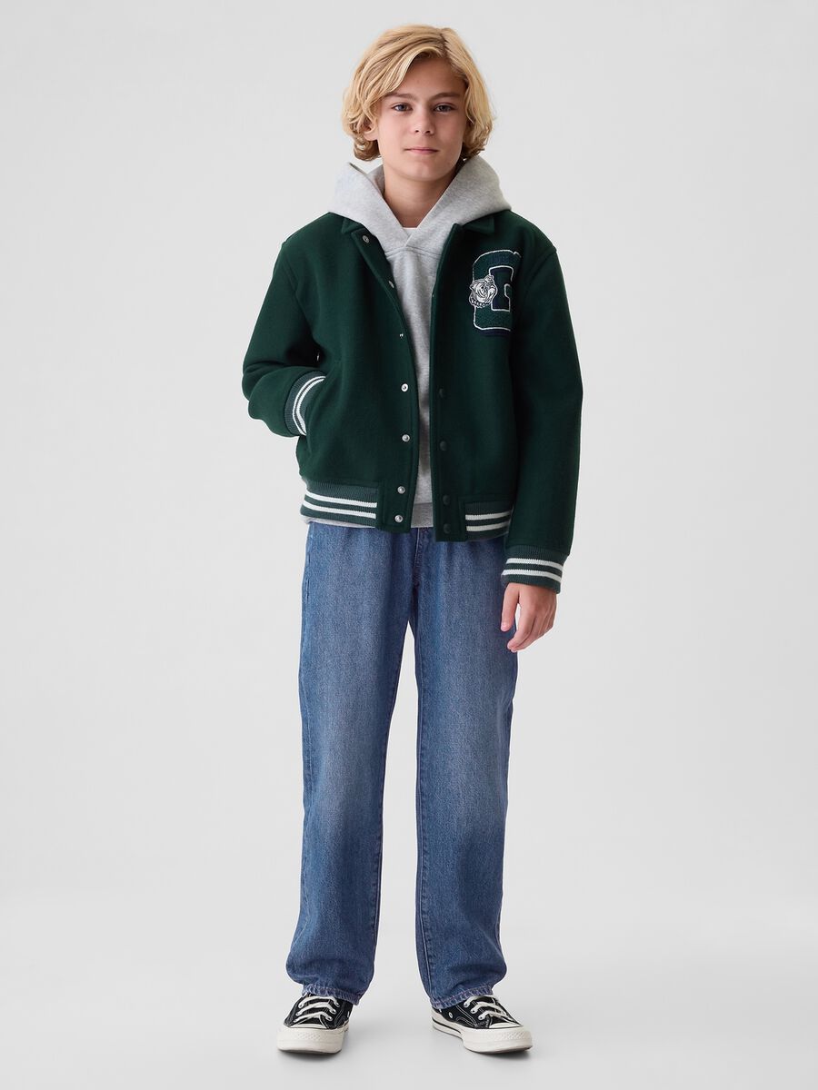 Joggers in denim con coulisse e tasche Bambino_0