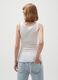 Tank top a costine con stampa logo_2