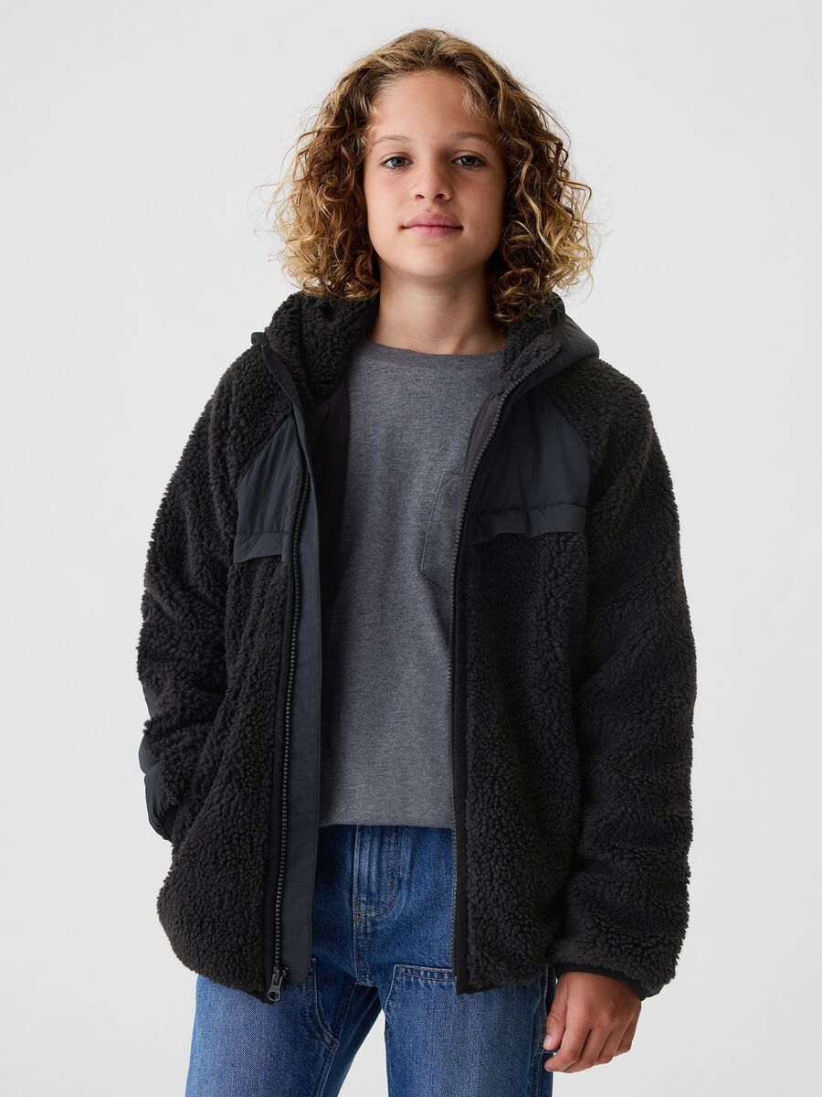 Giacca in sherpa con cappuccio Bambino_1