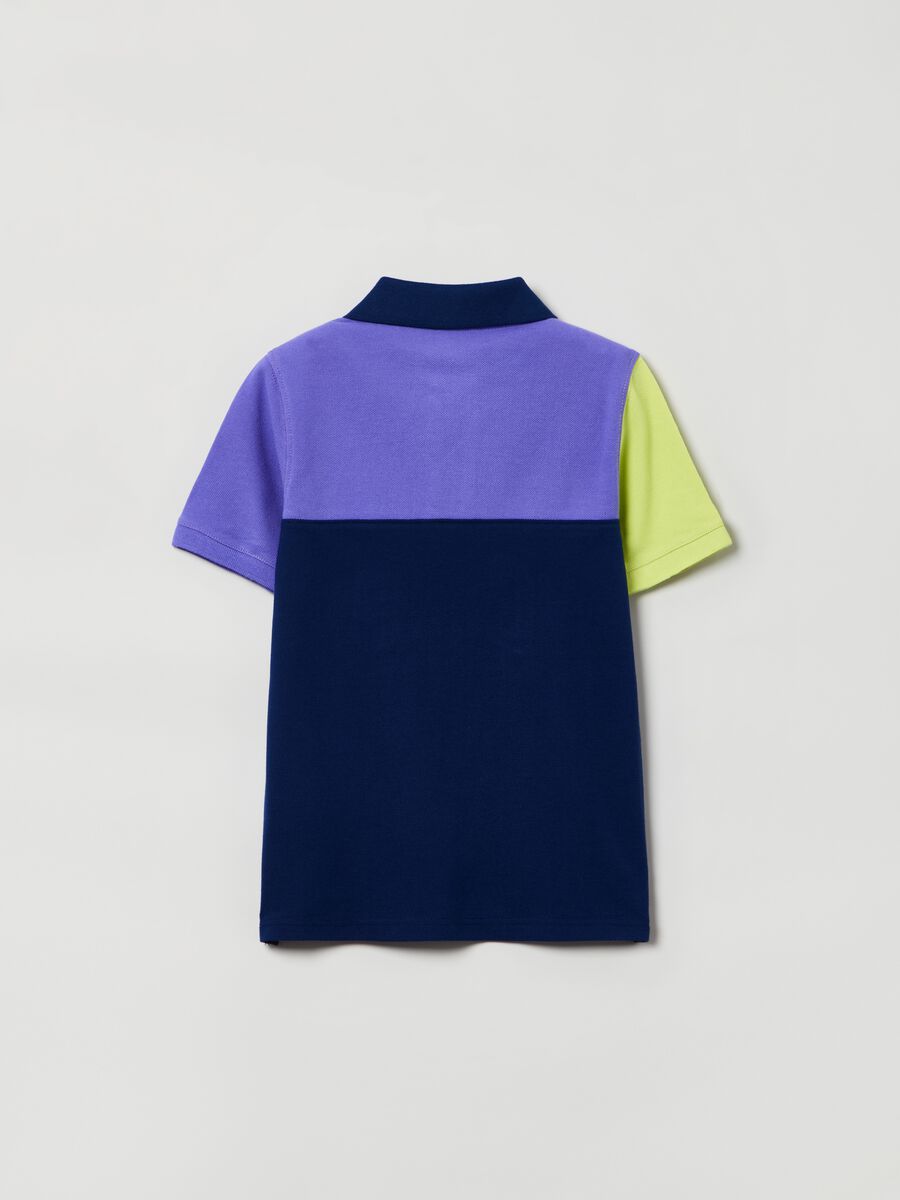 Colour block polo shirt with embroidered Athletic logo Boy_1