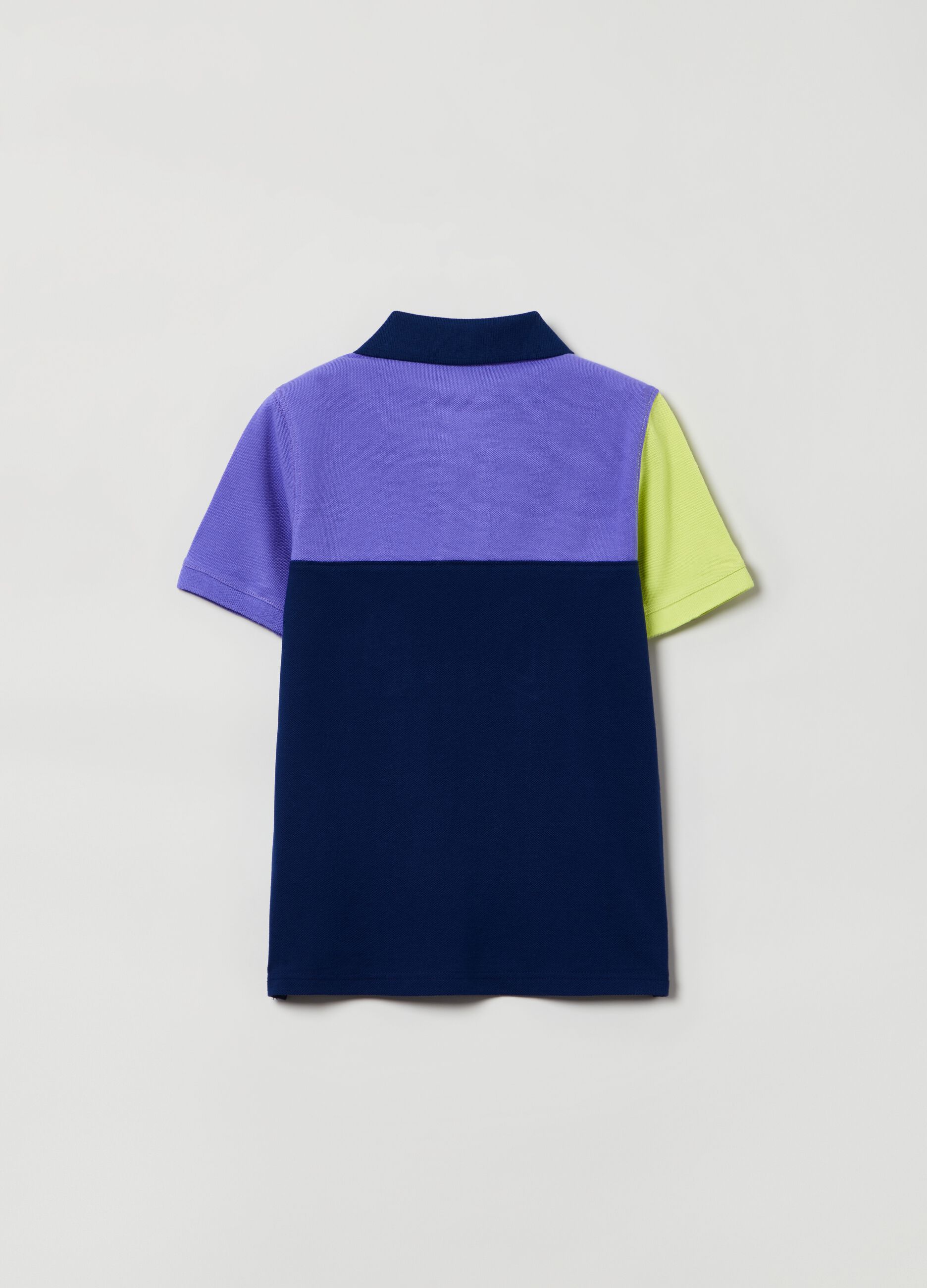 Colour block polo shirt with embroidered Athletic logo_1