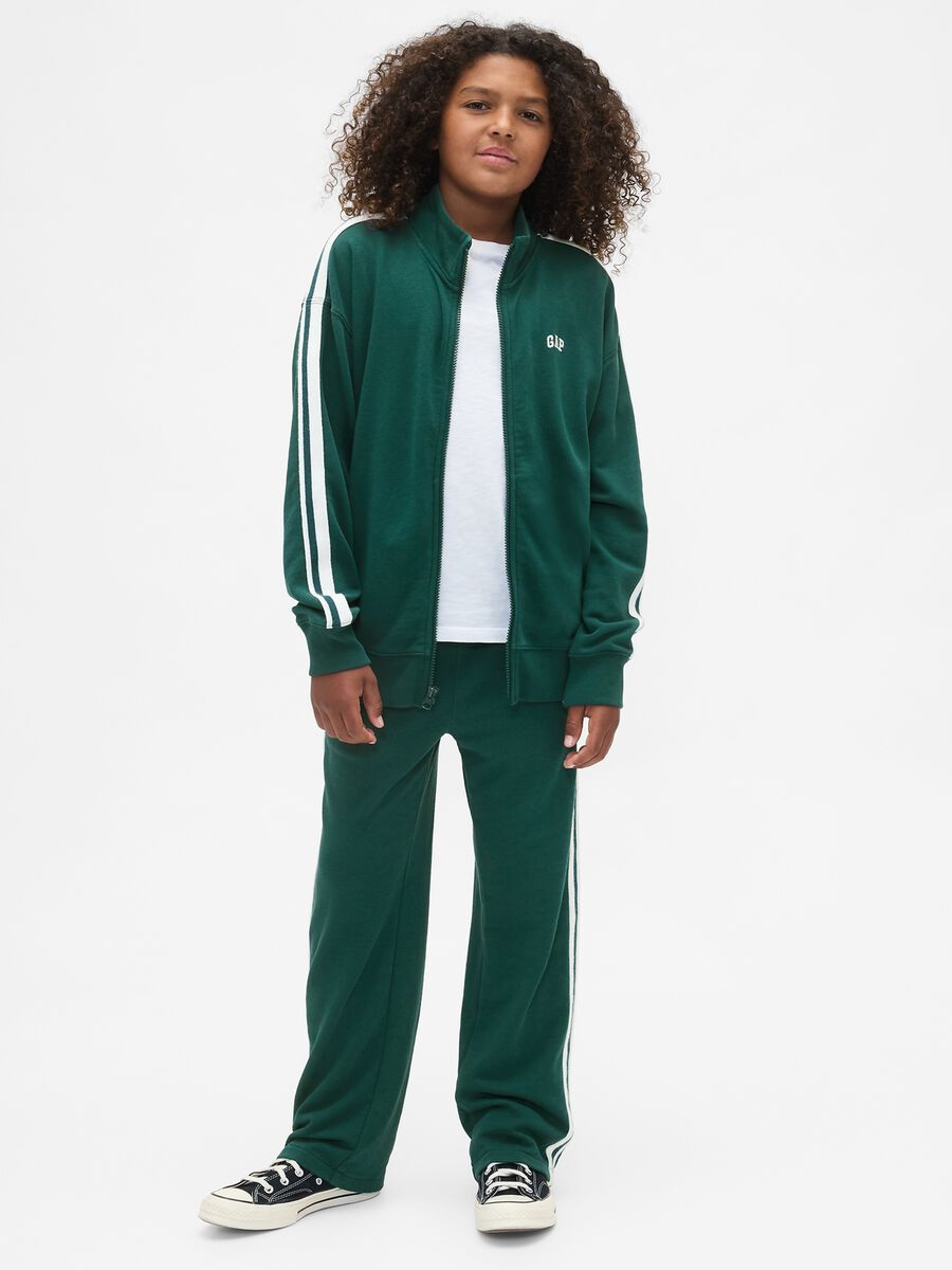 Felpa verde in misto cotone Bambino_1