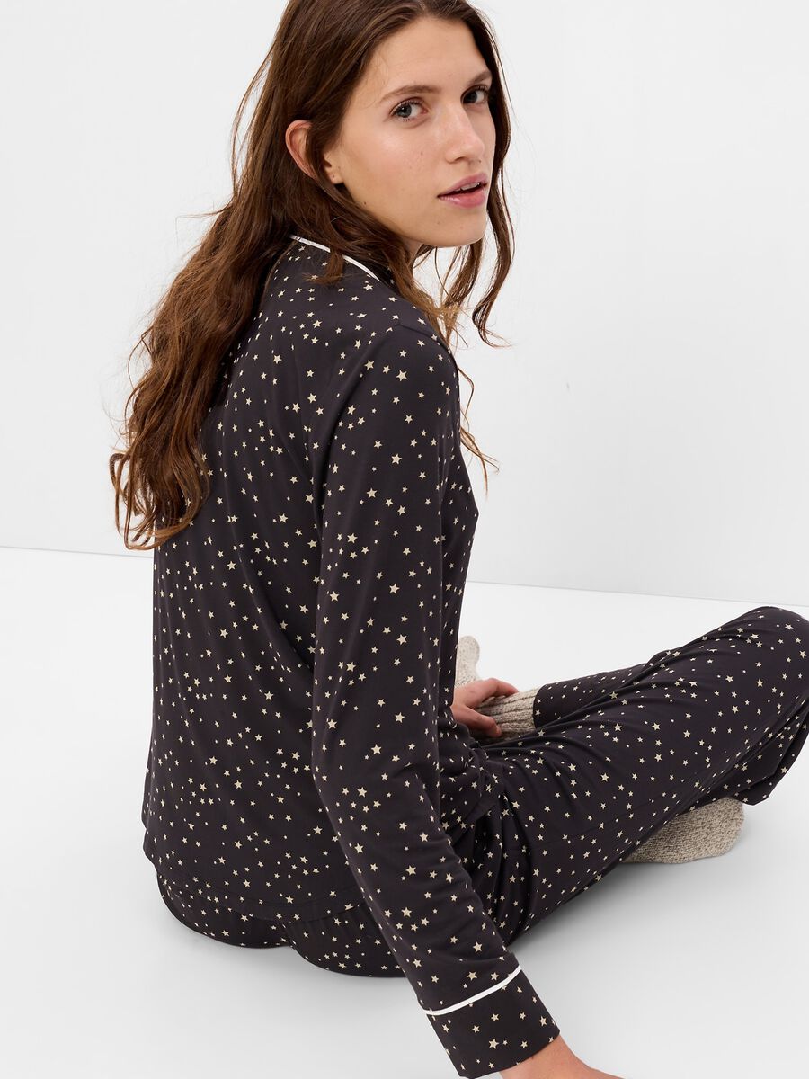 Pyjama top shirt with star print Woman_1
