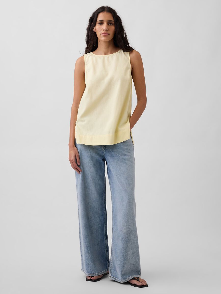 Tank top in misto lino Donna_4
