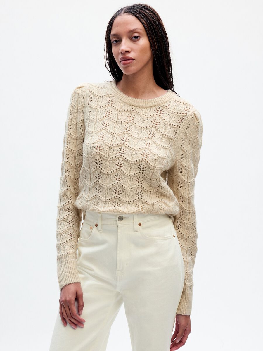 Pointelle knit pullover Woman_0