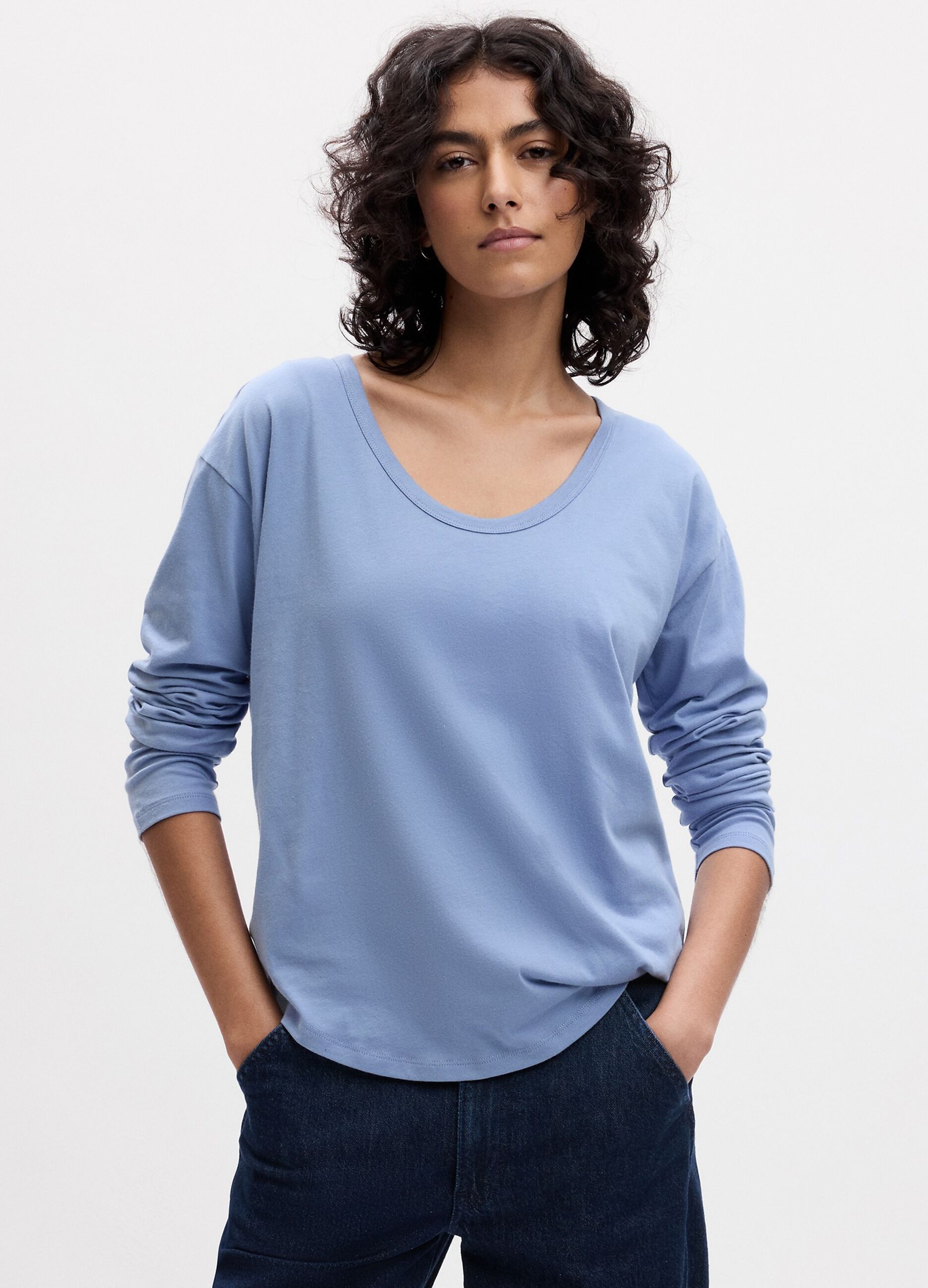 Long-sleeved T-shirt in organic cotton
