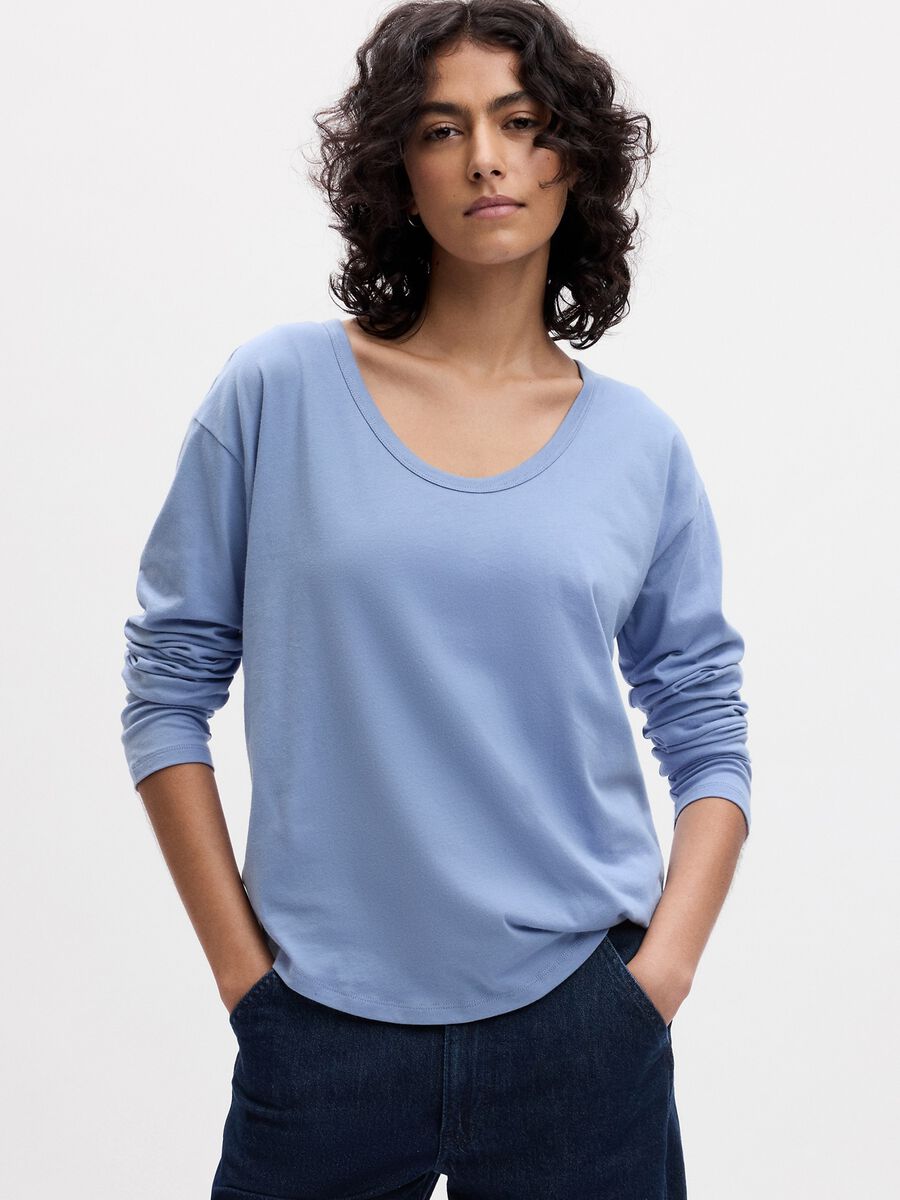 Long-sleeved T-shirt in organic cotton Woman_0