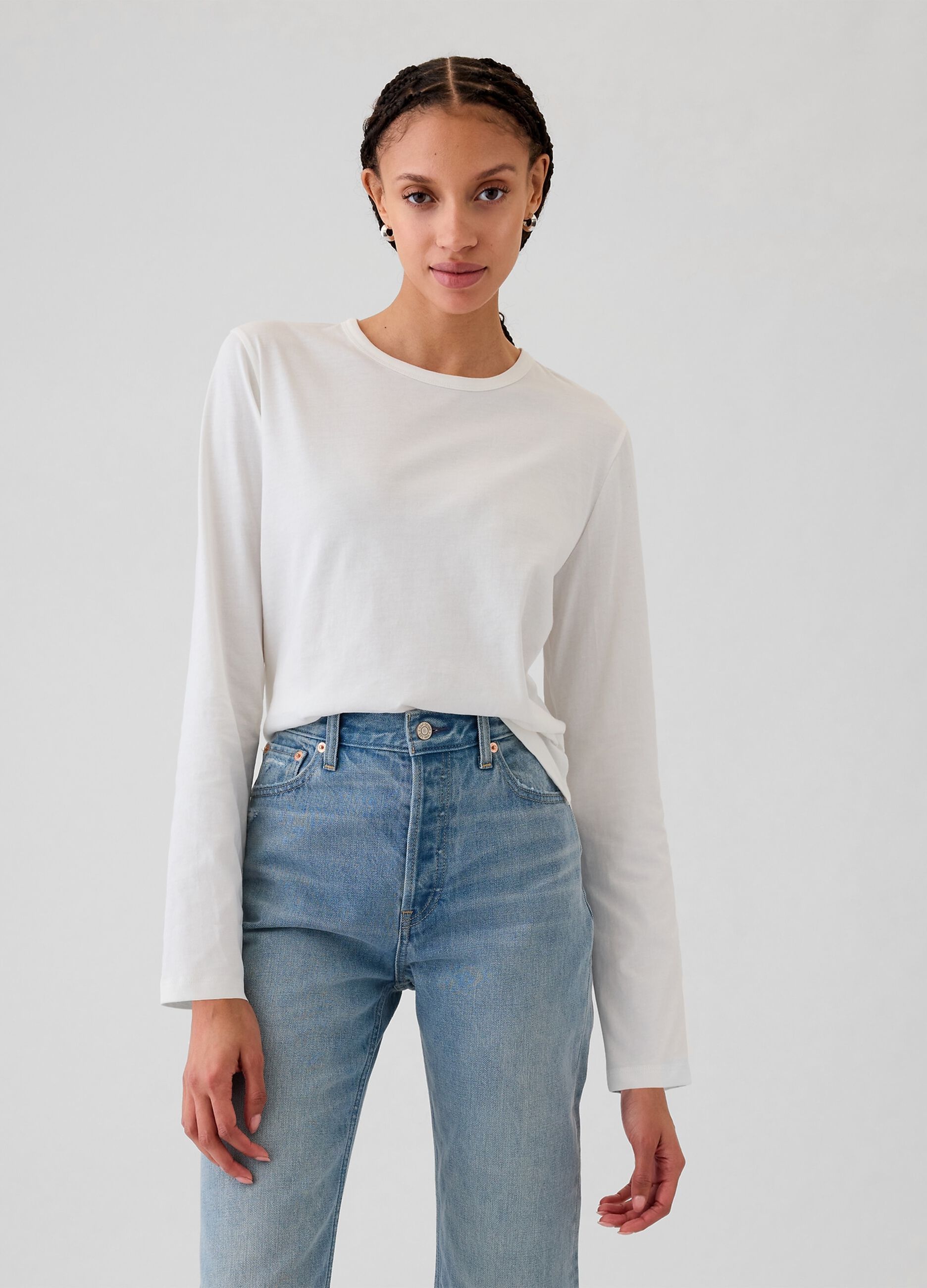 T-shirt a maniche lunghe in cotone