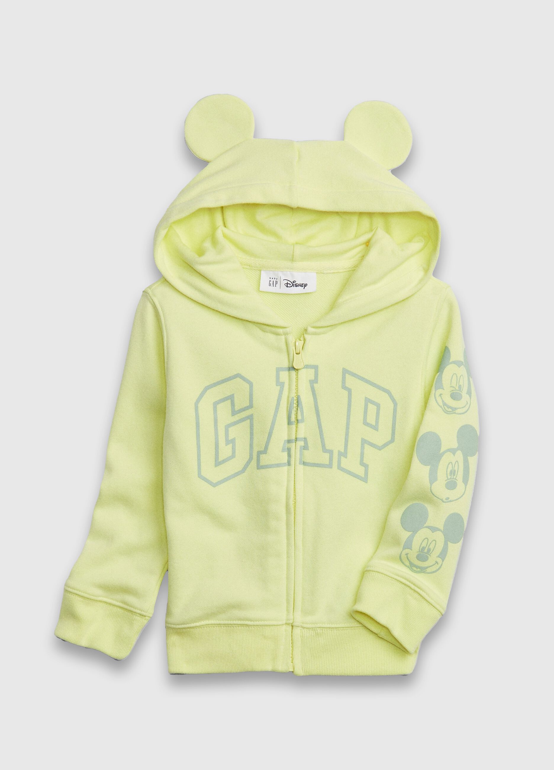 Full-zip sweatshirt with hood and logo and Disney print