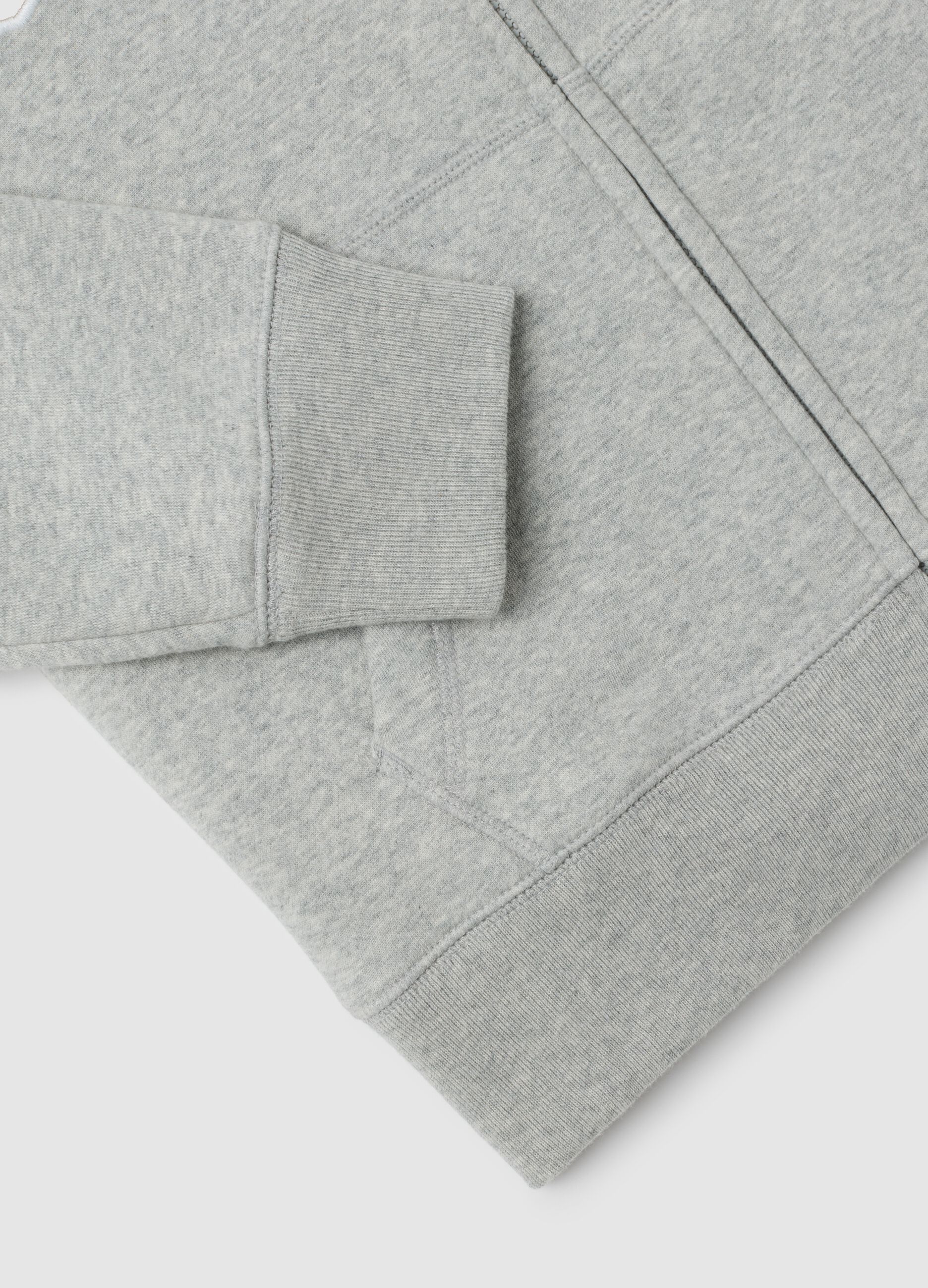 Full-zip in felpa con ricamo logo_2