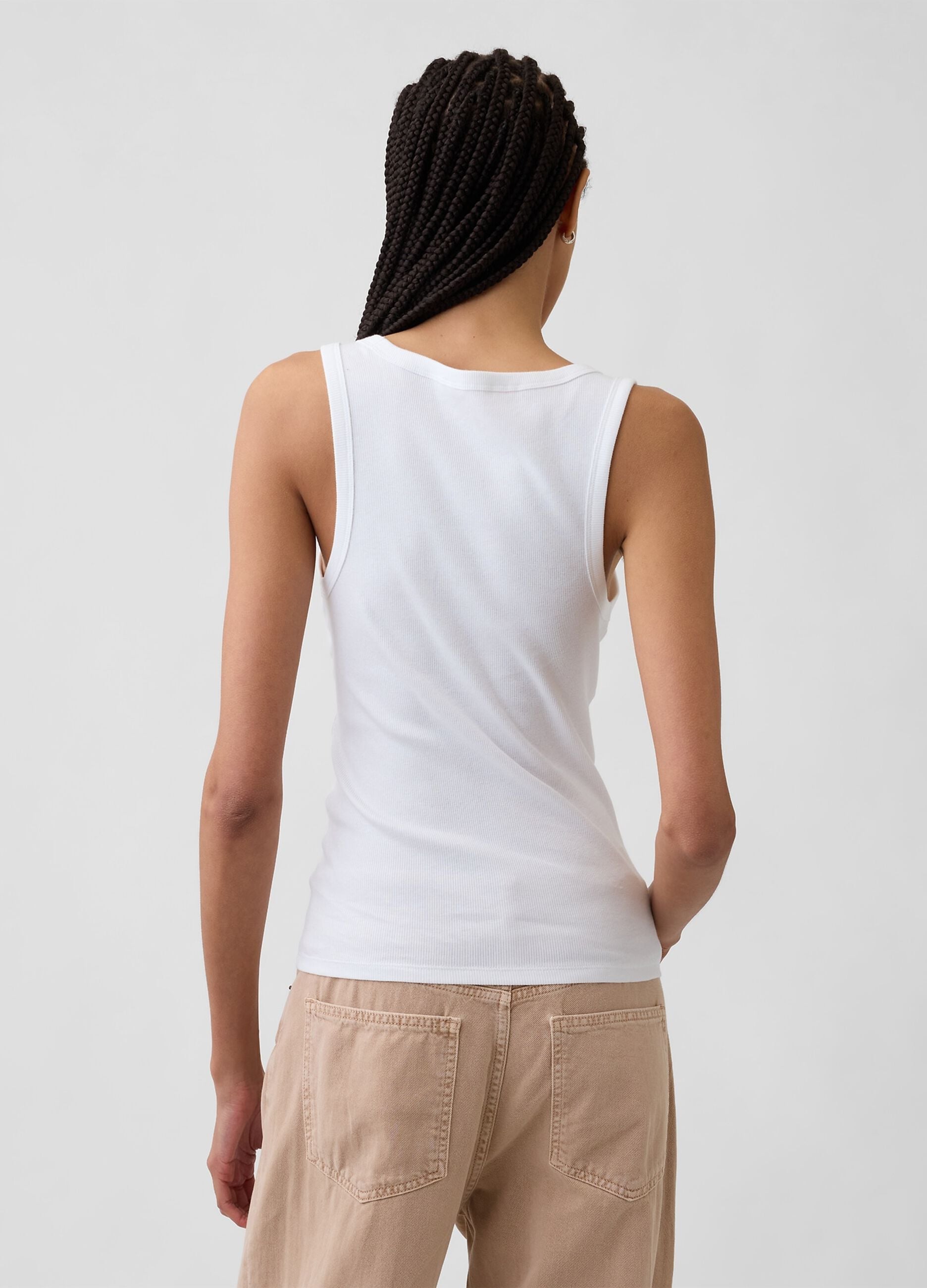 Tank top in cotone elasticizzato con logo GAP